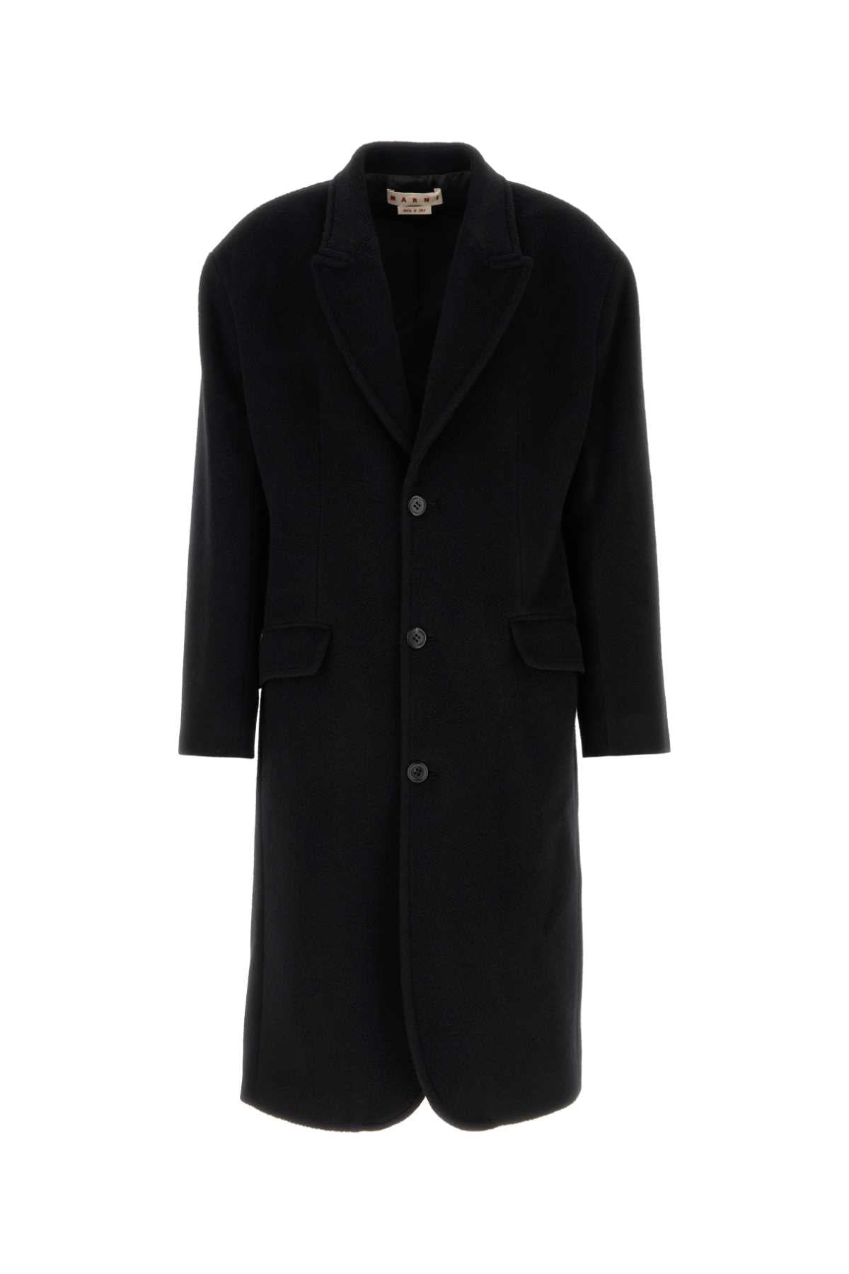 Marni Men Black Wool Blend Coat MARNI