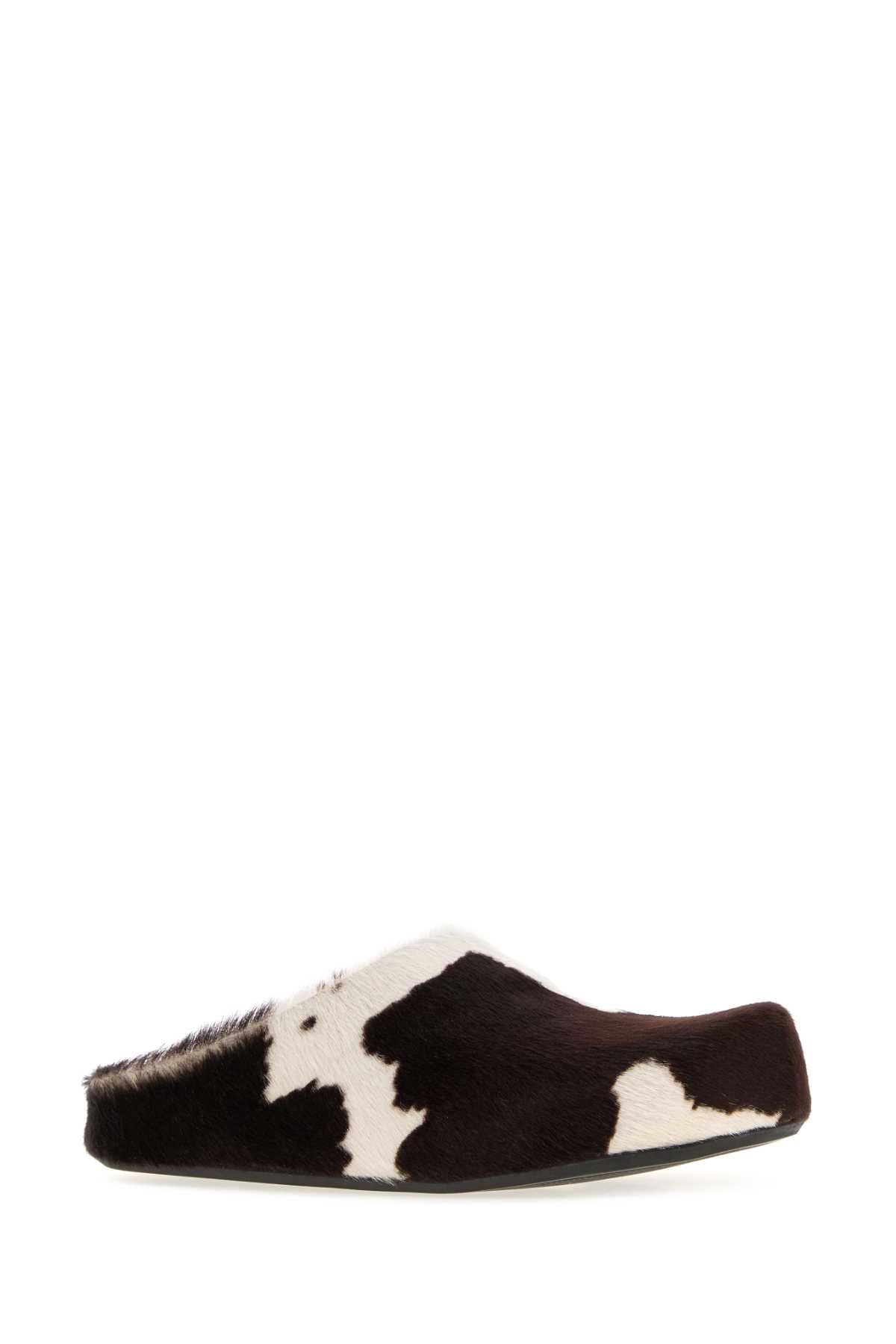 Marni Men Printed Calf Hair Fussbett Slippers MARNI