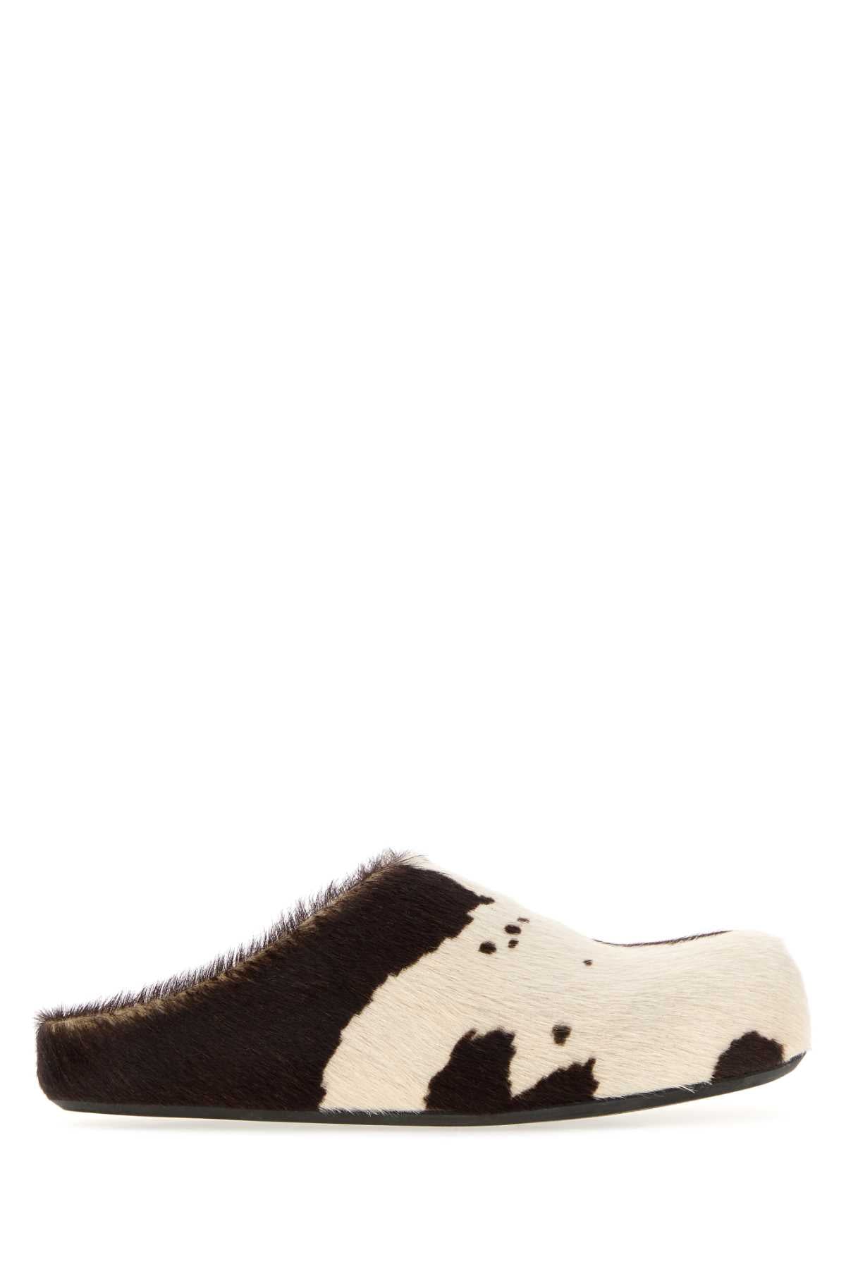 Marni Women Printed Calf Hair Fussbett Slippers MARNI