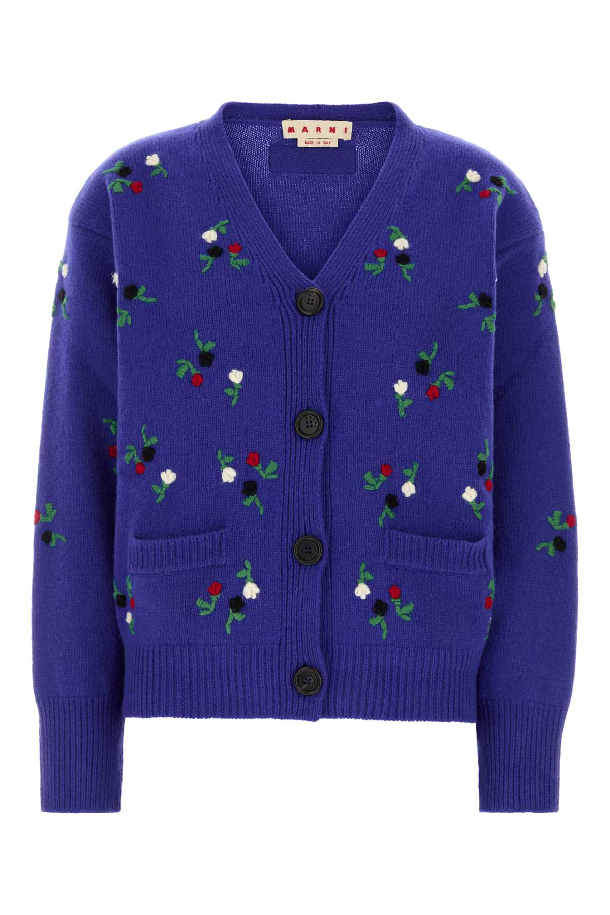 Marni Women Blue Wool Blend Cardigan