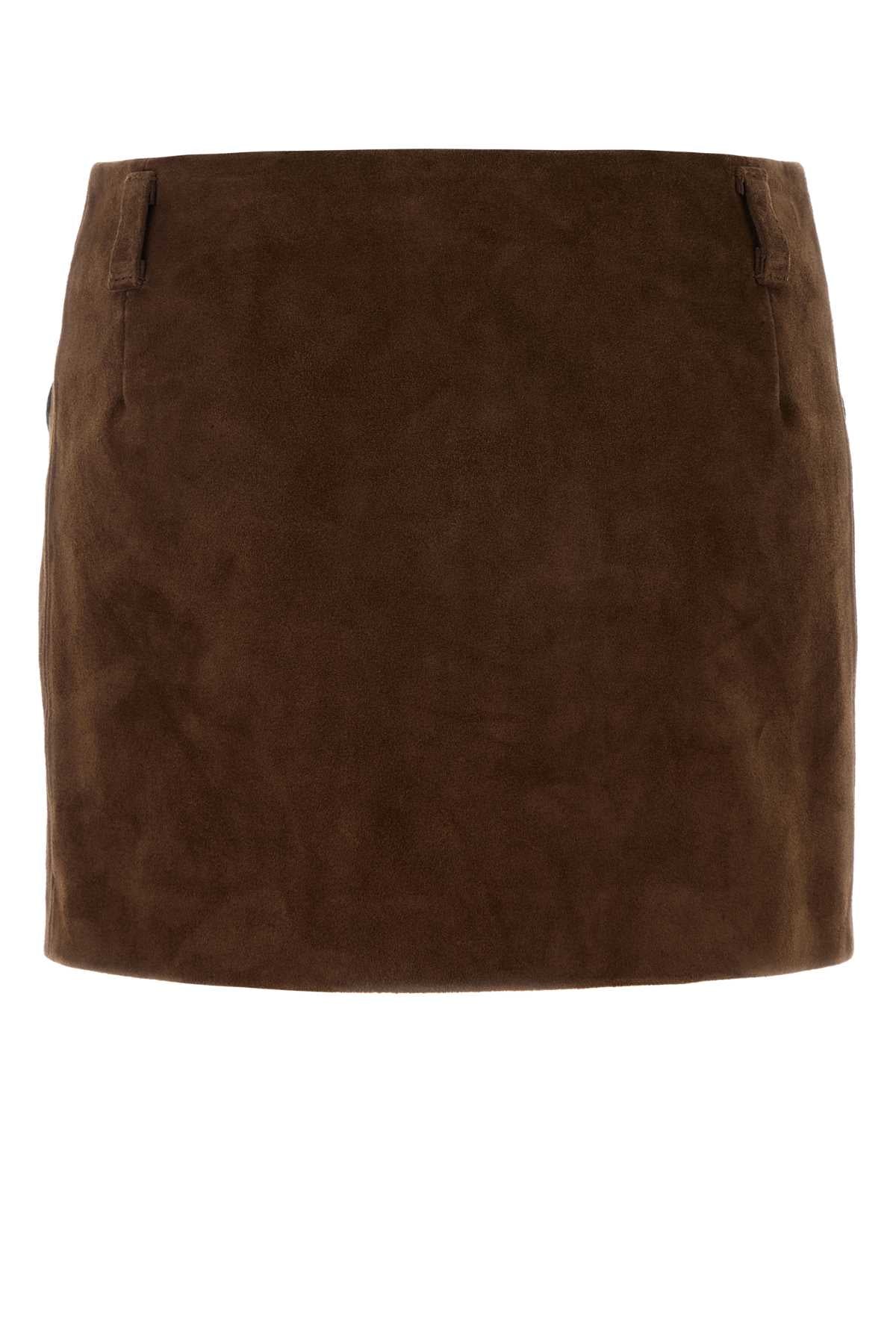 Marni Women Brown Suede Mini Skirt MARNI