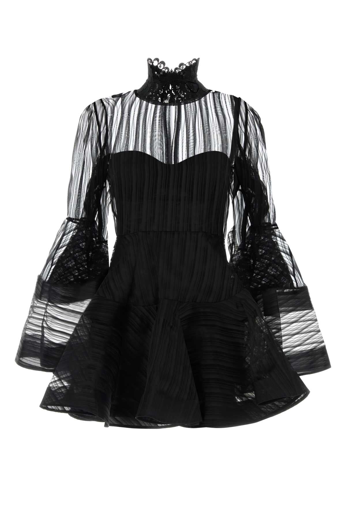 Zimmermann Women Black Organdy Valiant Mini Dress ZIMMERMANN