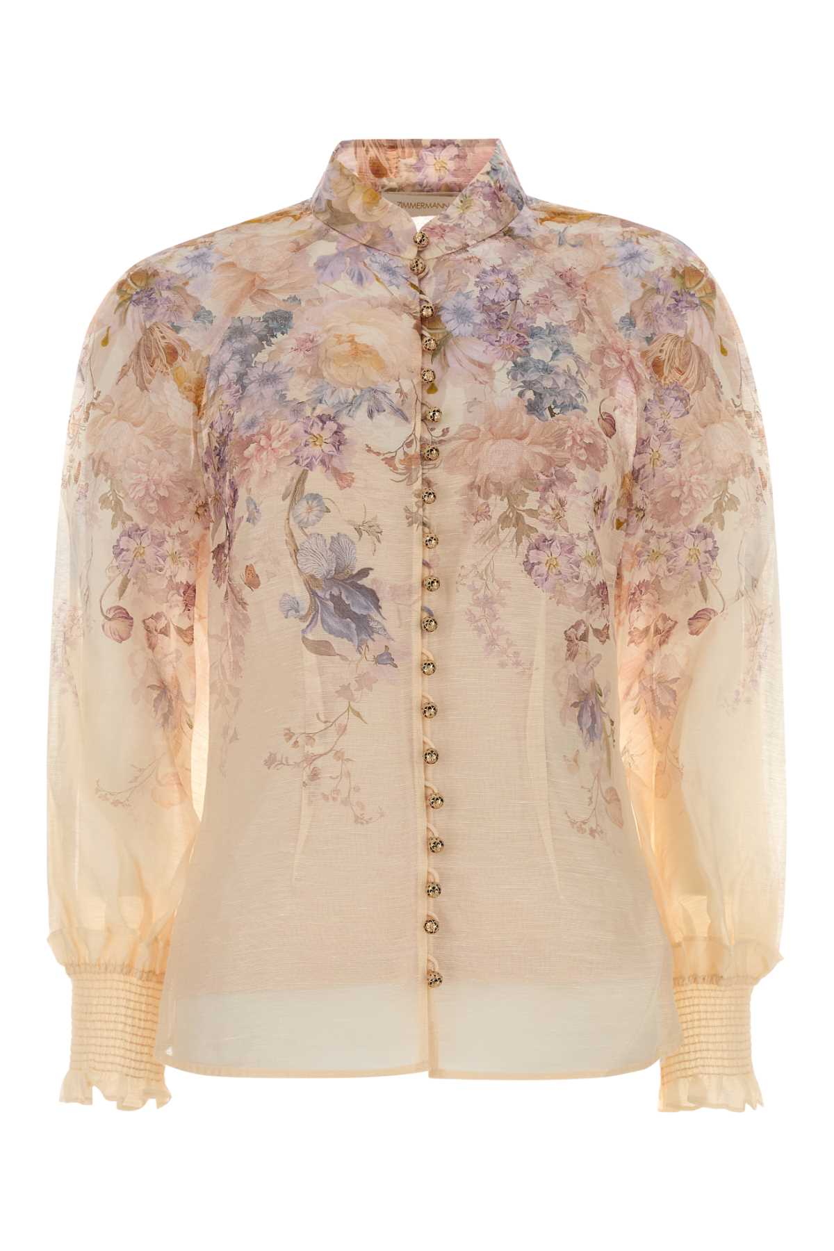 Zimmermann Women Printed Linen Blend Ascent Shirt ZIMMERMANN
