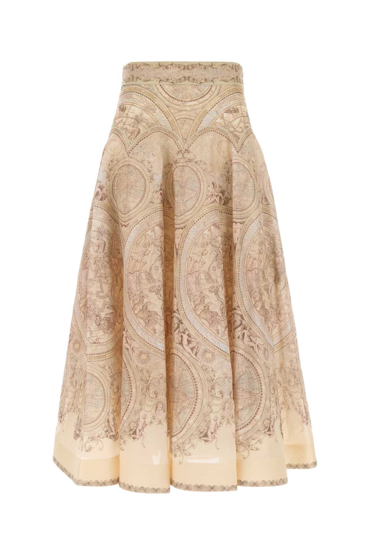 Zimmermann Women Printed Linen Blend Ascent Skirt ZIMMERMANN