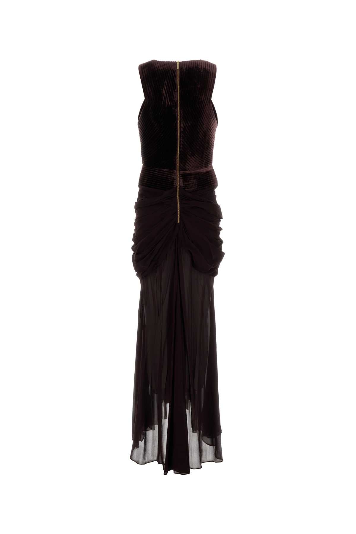 Zimmermann Women Aubergine Corduroy And Crepe Valiant Long-Dress ZIMMERMANN