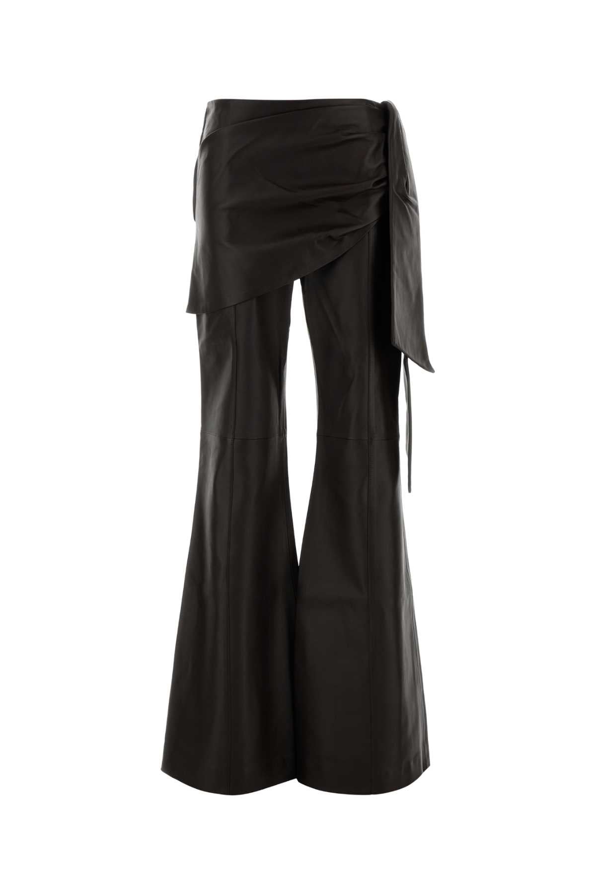 Zimmermann Women Dark Brown Leather Valiant Pant ZIMMERMANN