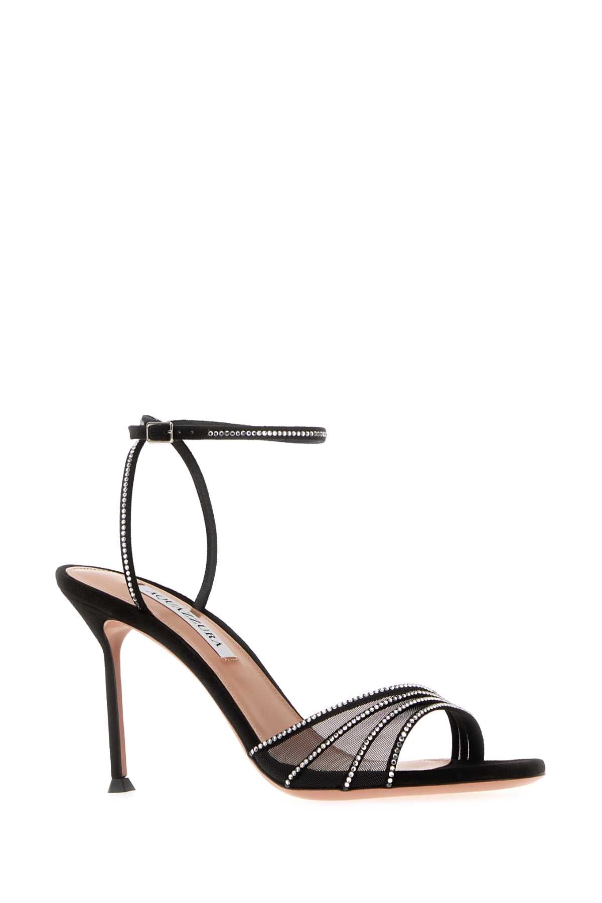 Aquazzura Women Black Mesh Dream Girl Sandals AQUAZZURA