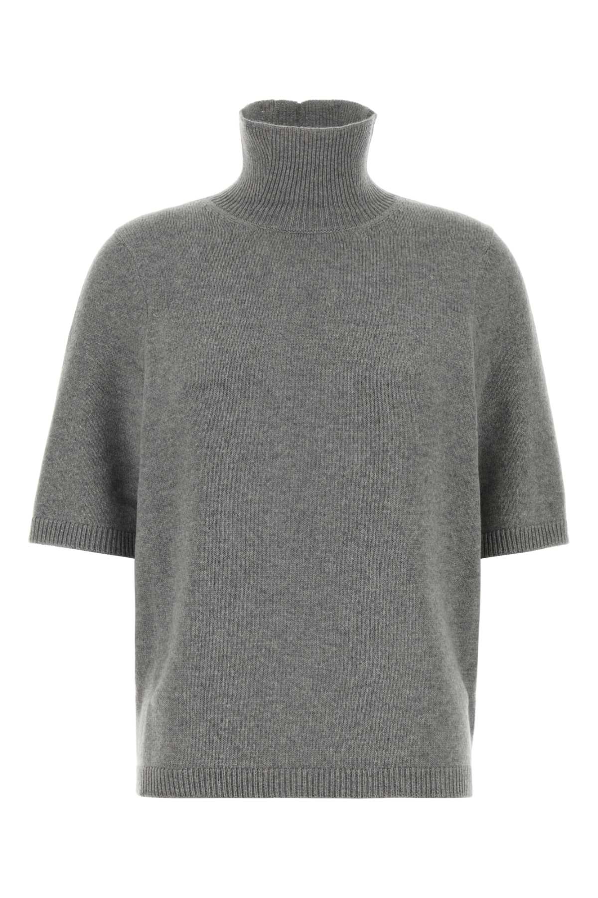 Alaia Women Grey Stretch Cashmere Blend Sweater ALAIA