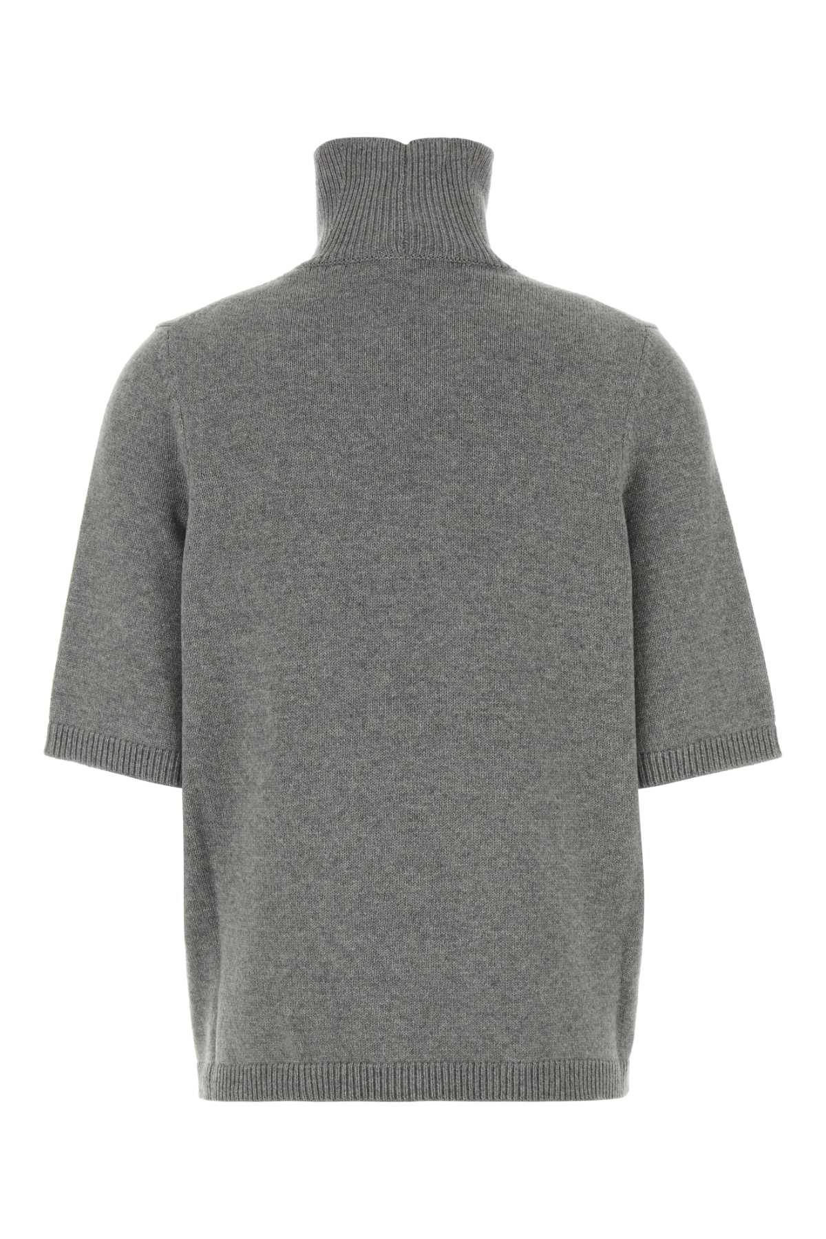 Alaia Women Grey Stretch Cashmere Blend Sweater ALAIA