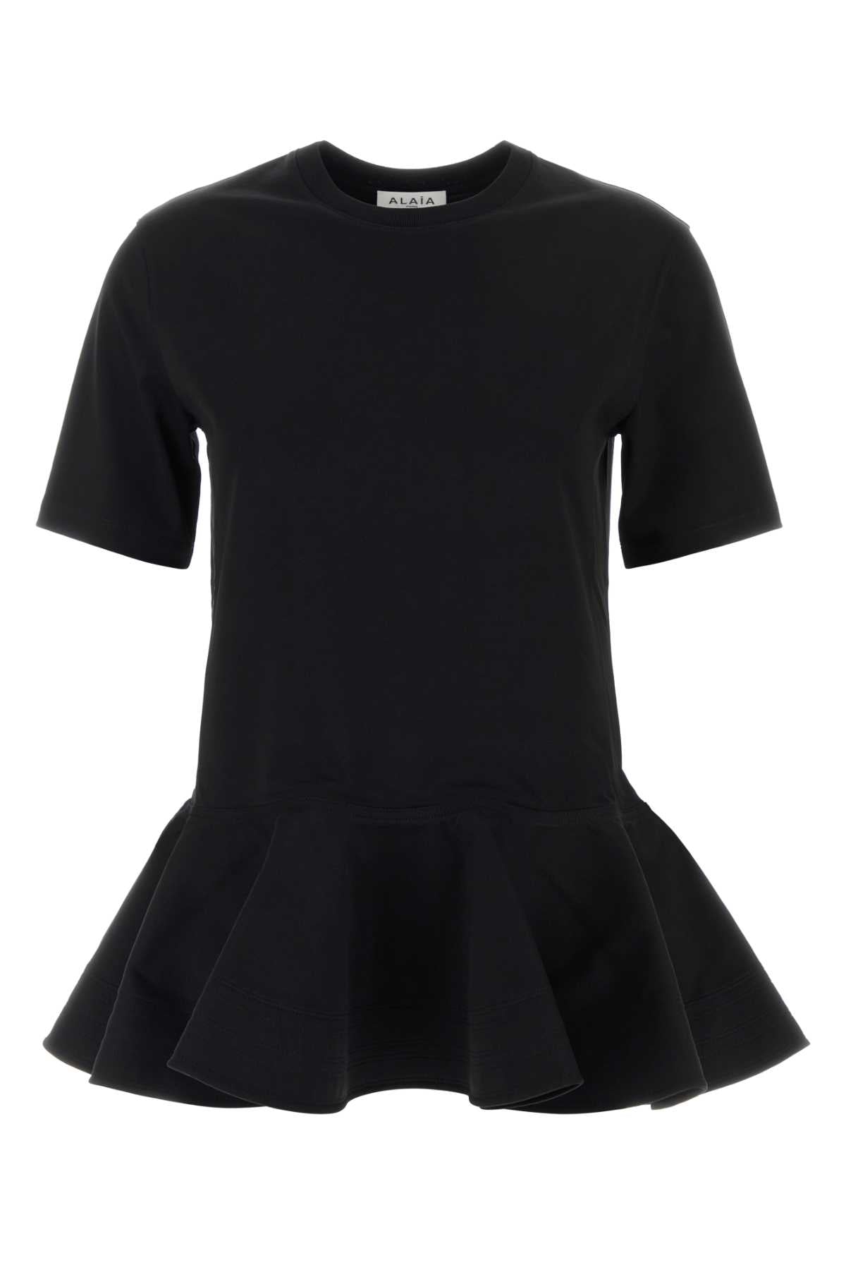 Alaia Women Black Cotton T-Shirt ALAIA