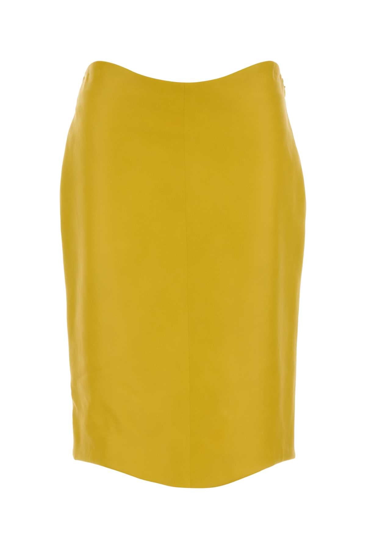 Alaia Women Yellow Leather Skirt ALAIA