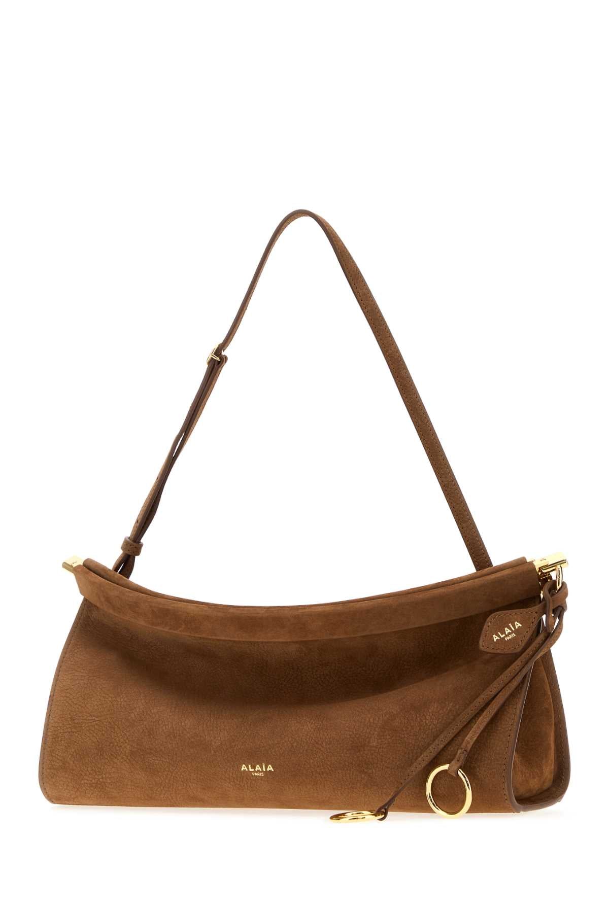 Alaia Women Camel Leather Medium East West Shoulder Bag ALAIA
