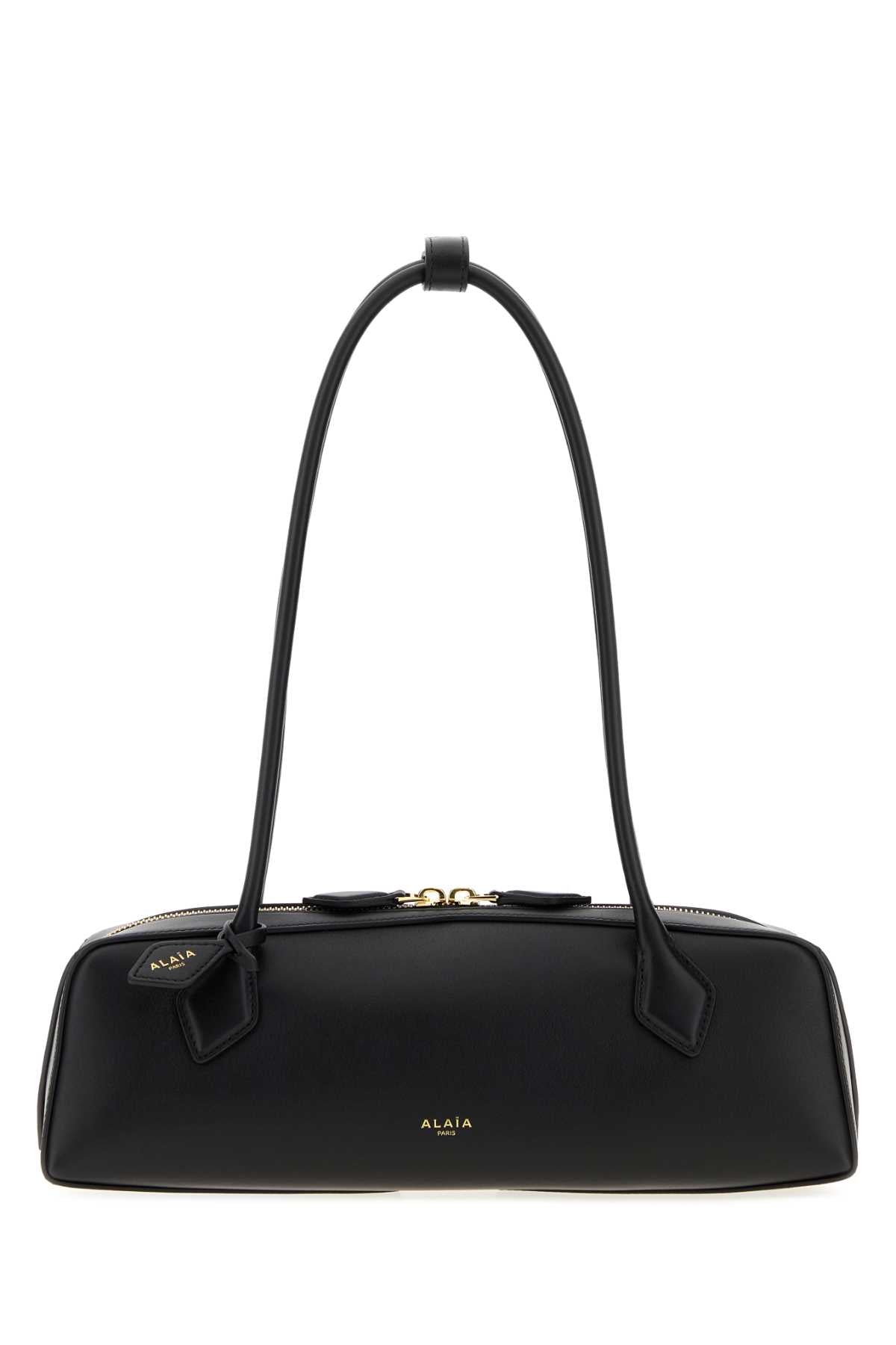 Alaia Women Black Leather Medium Teckel Shoulder Bag ALAIA