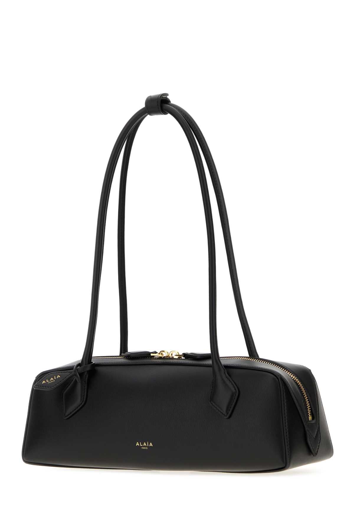 Alaia Women Black Leather Medium Teckel Shoulder Bag ALAIA