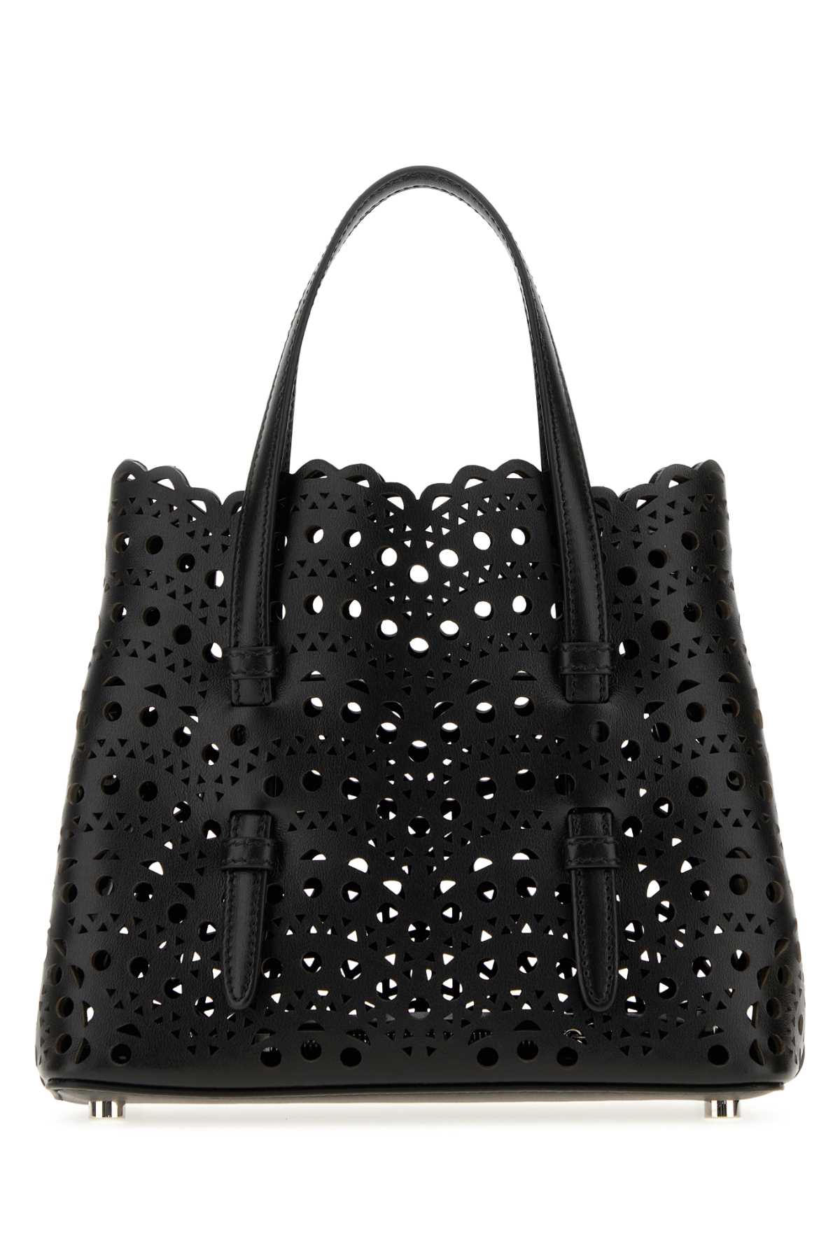 Alaia Women Black Leather Mina 20 Handbag ALAIA