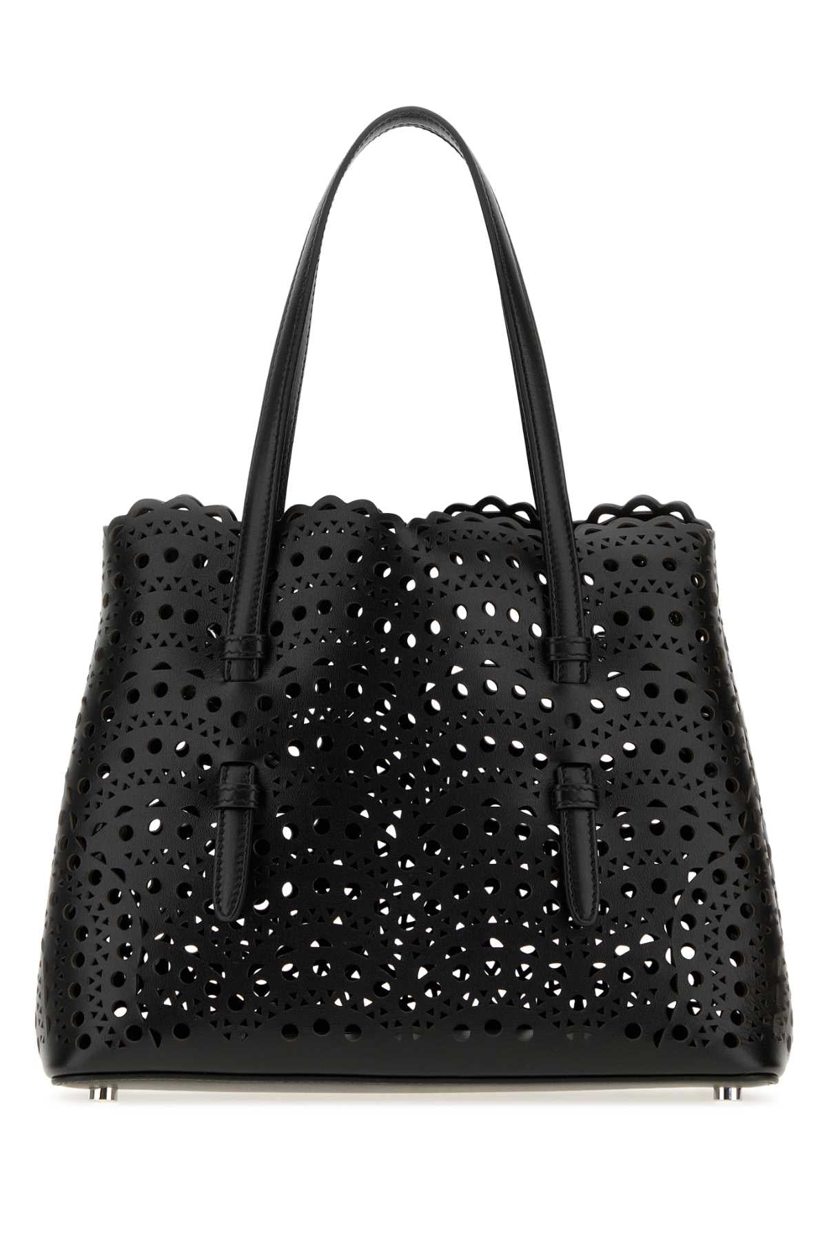 Alaia Women Black Leather Mina 25 Handbag ALAIA