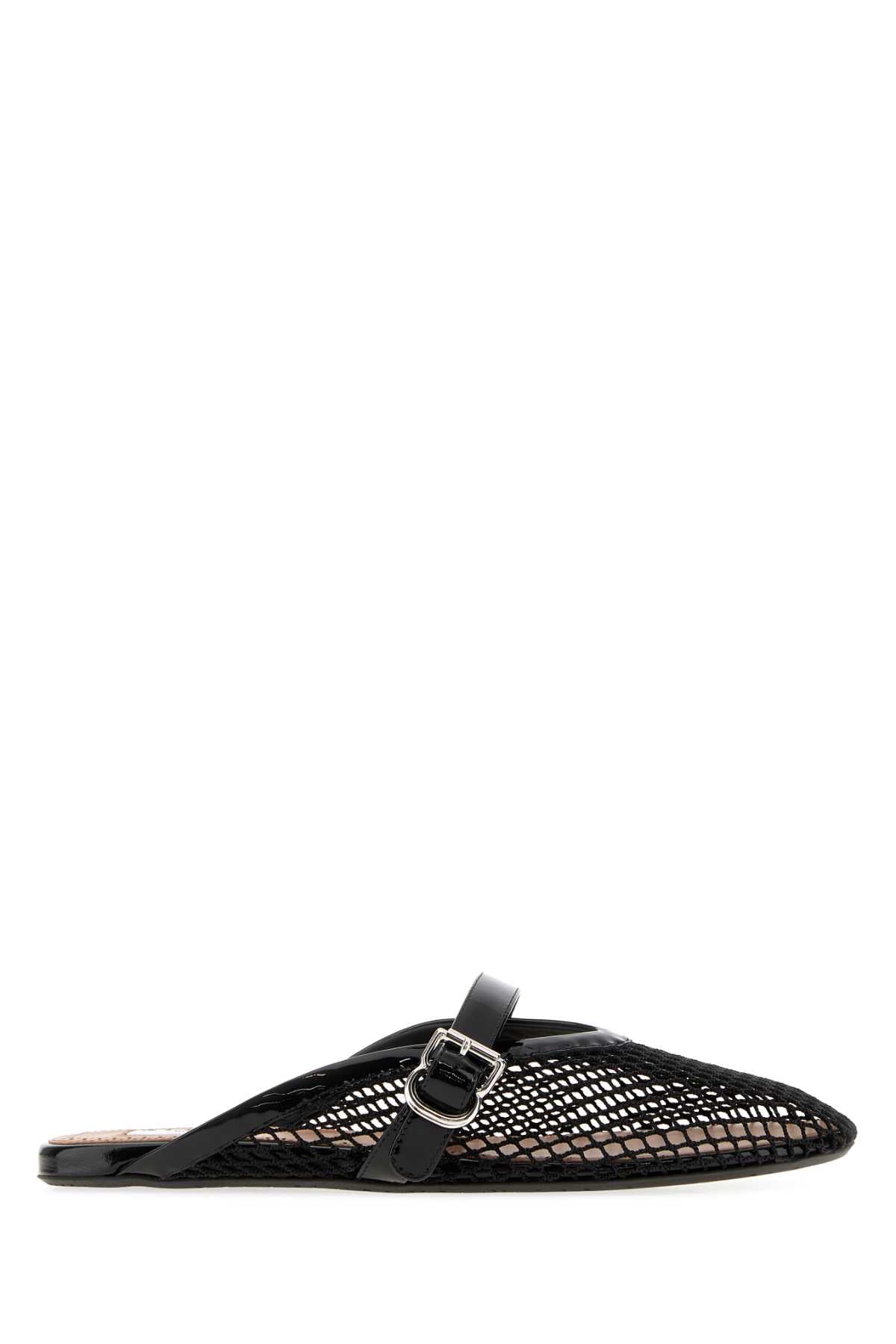 Alaia Women Black Mesh Slippers ALAIA