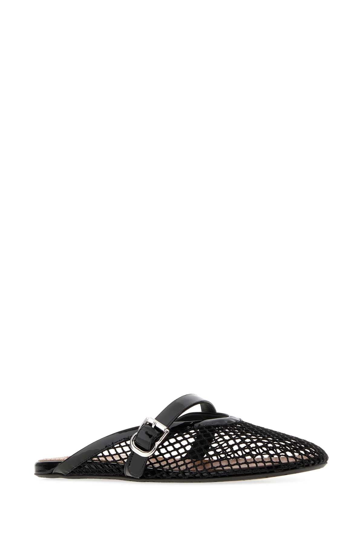 Alaia Women Black Mesh Slippers ALAIA