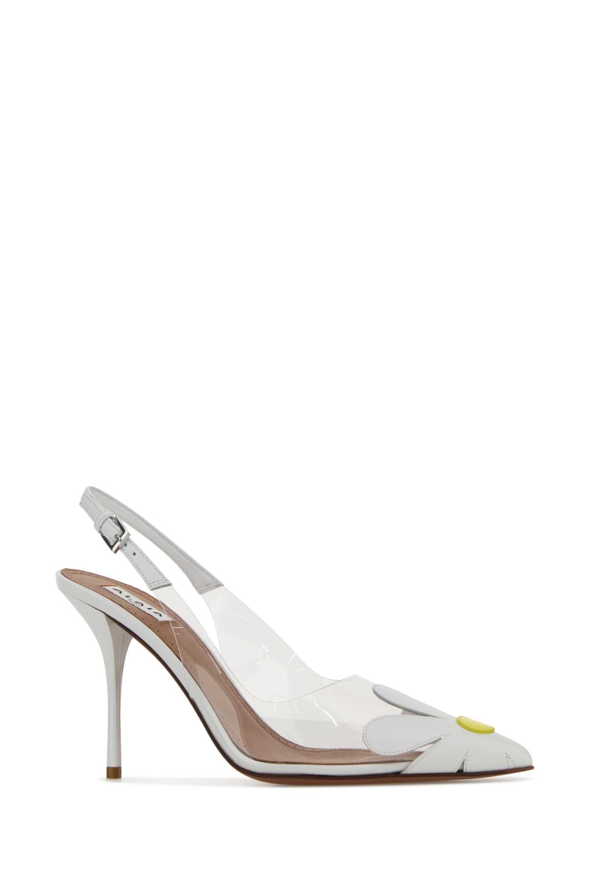Alaia Women Two-Tone Pvc And Leather Bloom Pumps ALAIA