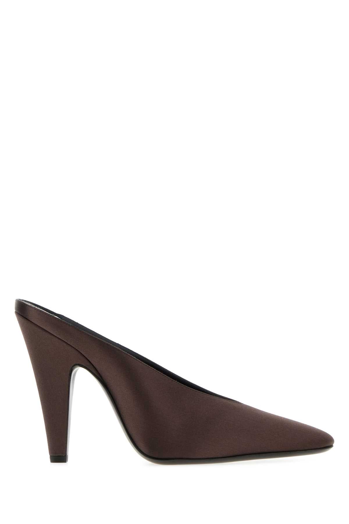 Alaia Women Brown Satin Cone Mules ALAIA