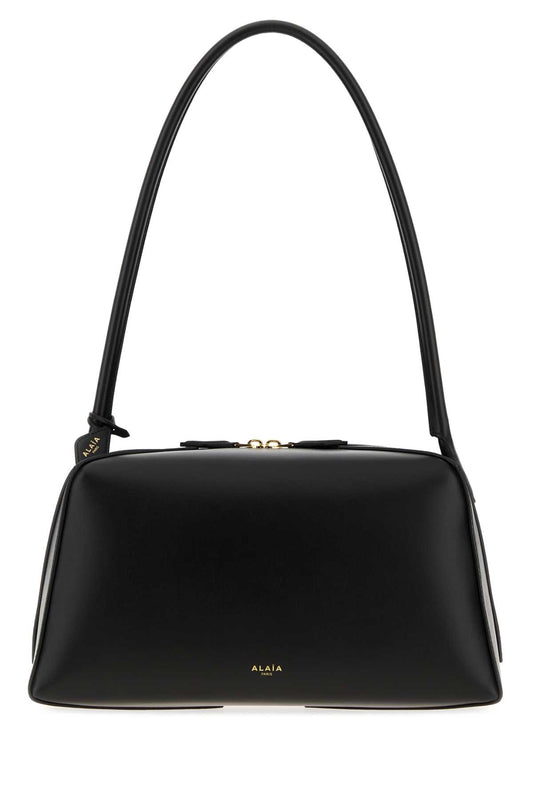 Alaia Women Black Leather Medium Le Bouledogue Shoulder Bag ALAIA