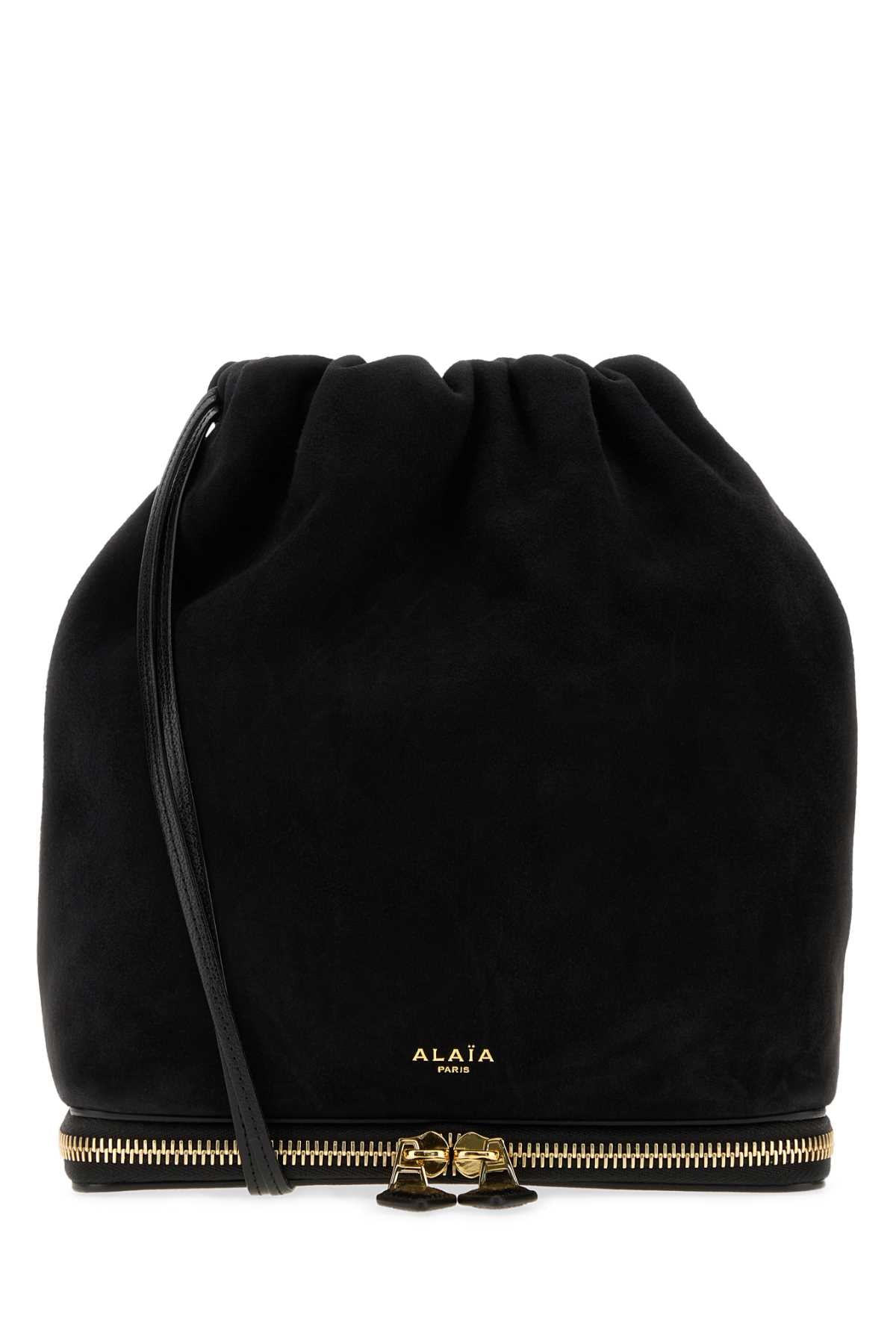 Alaia Women Black Suede Le Pochon Bucket Bag ALAIA
