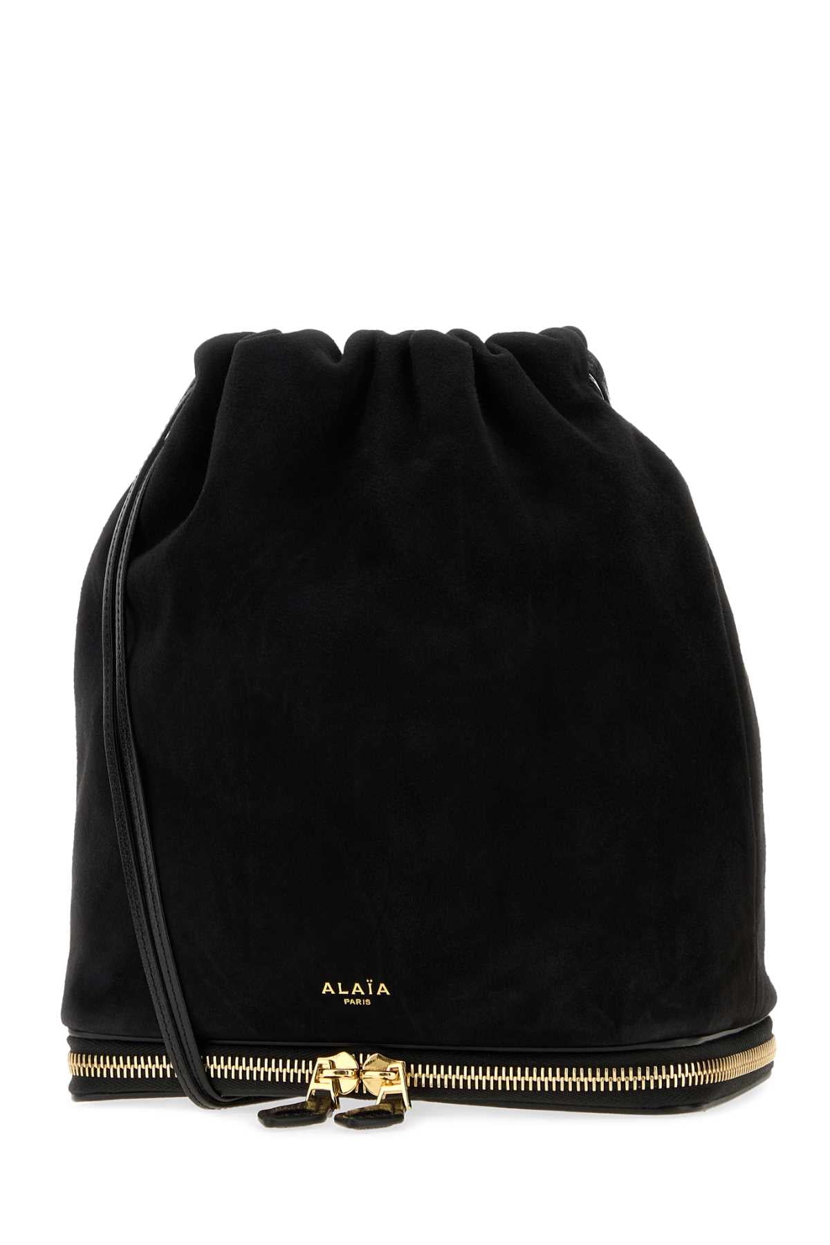 Alaia Women Black Suede Le Pochon Bucket Bag ALAIA