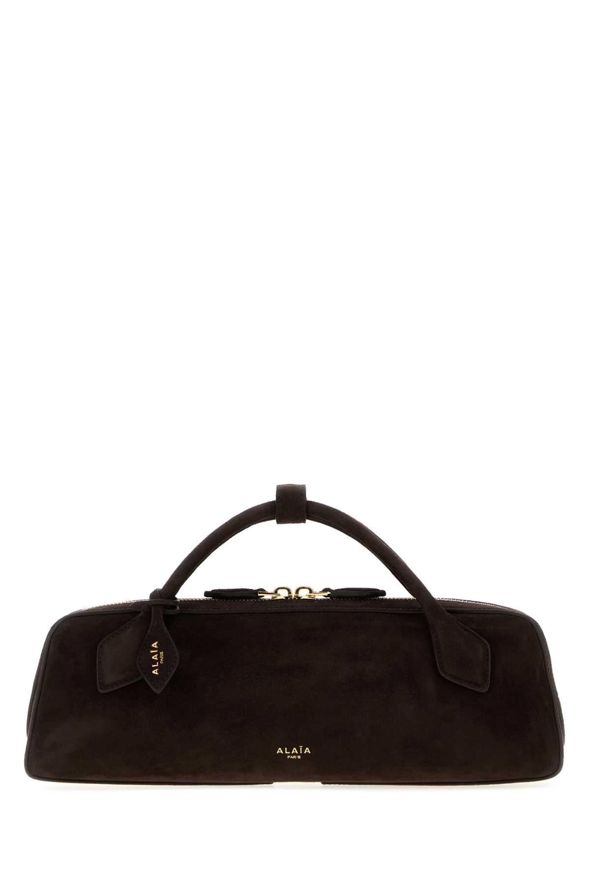 Alaia Women Dark Brown Suede Teckel Handbag ALAIA