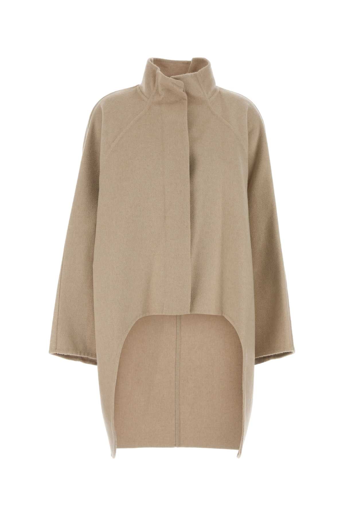 Alaia Women Beige Cashmere Coat ALAIA