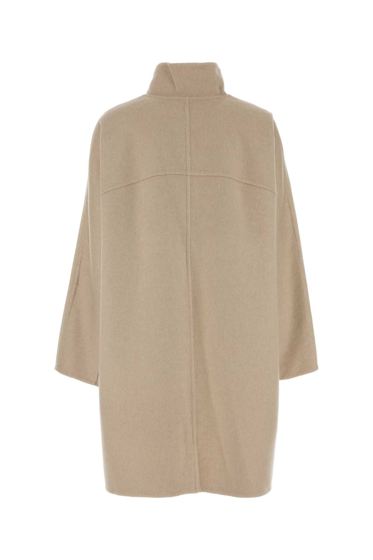 Alaia Women Beige Cashmere Coat ALAIA