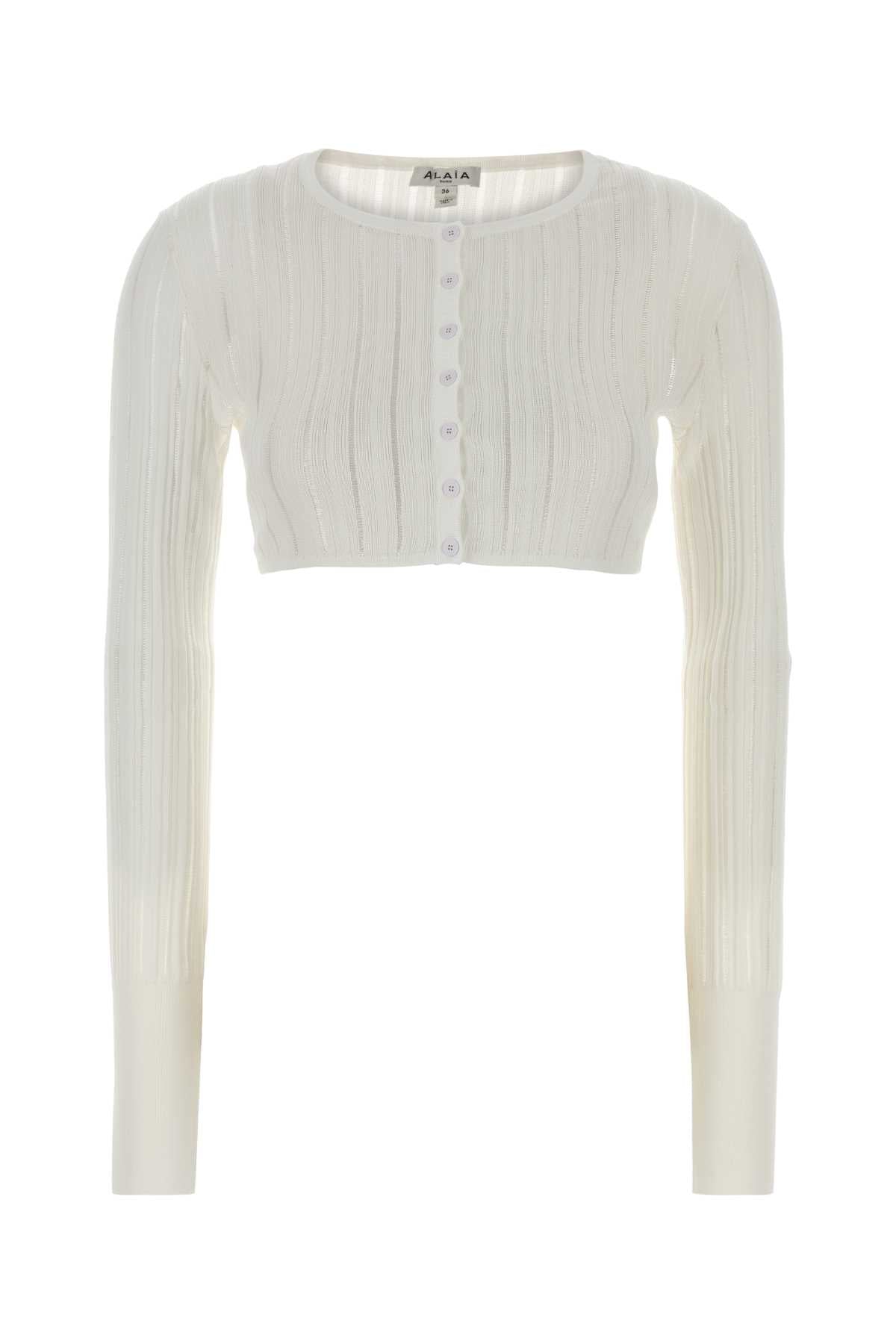 Alaia Women White Crinoline Cardigan ALAIA