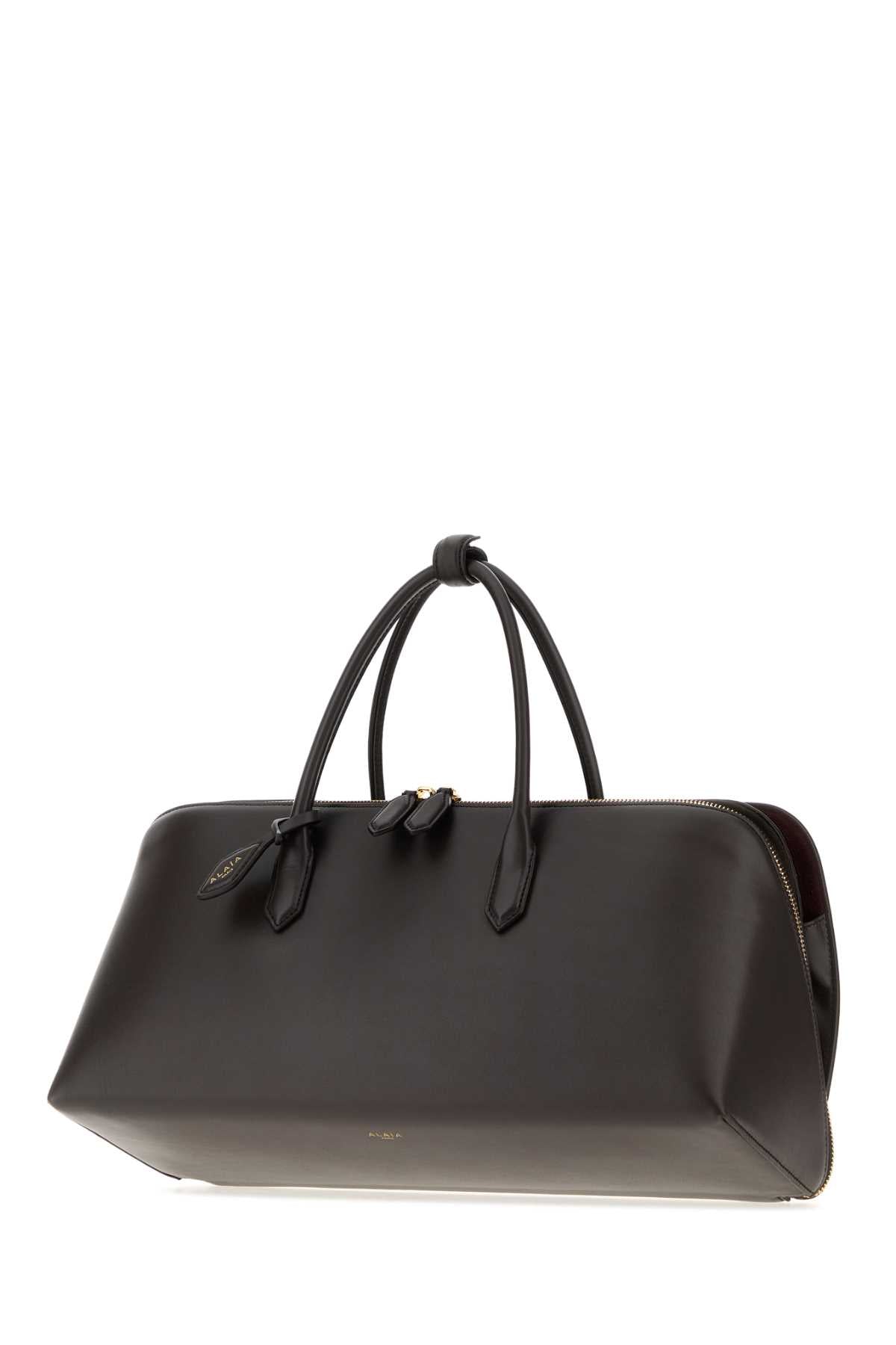 Alaia Women Dark Brown Leather Medium Delta Handbag ALAIA