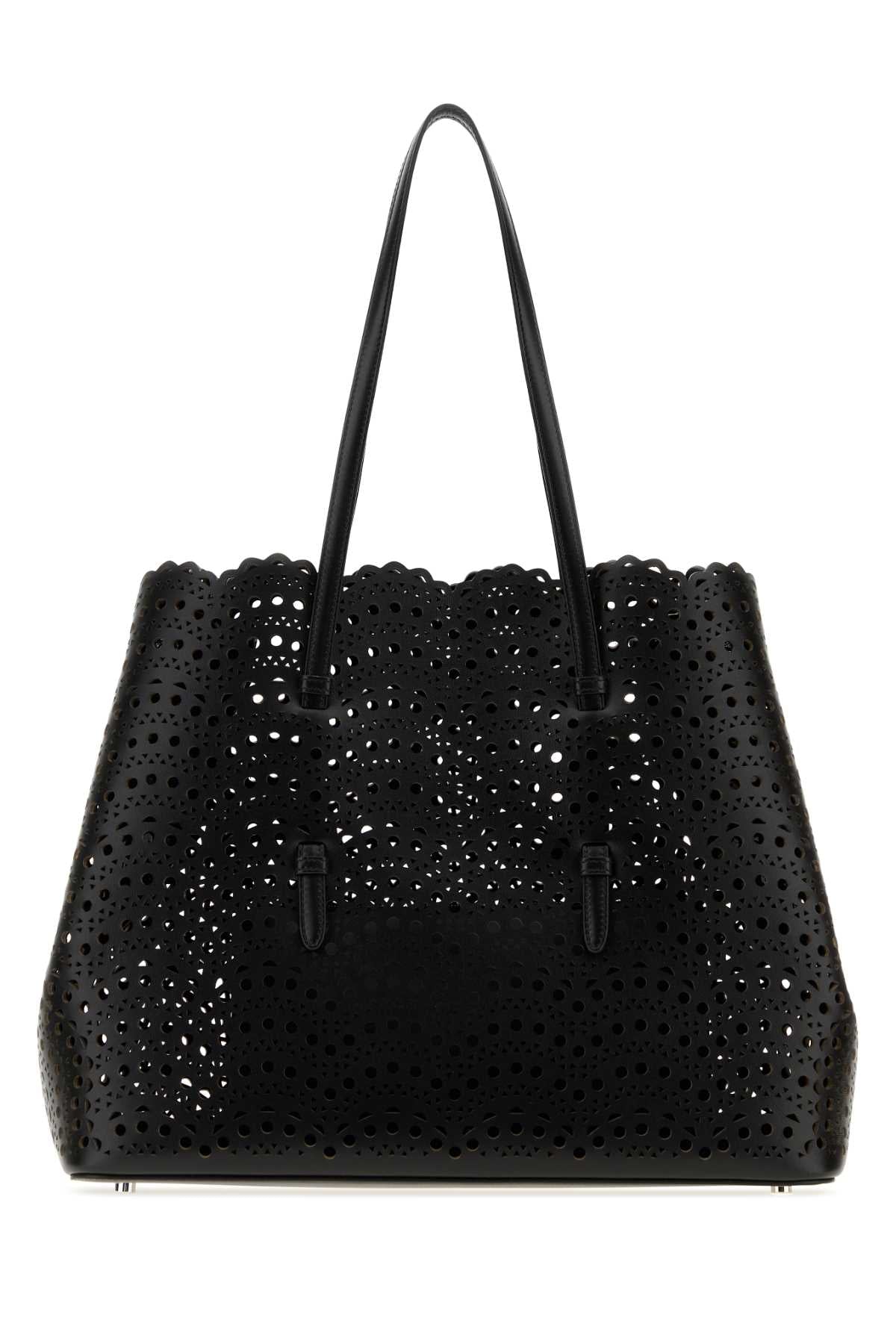 Alaia Women Black Leather Mina 37 Shopping Bag ALAIA