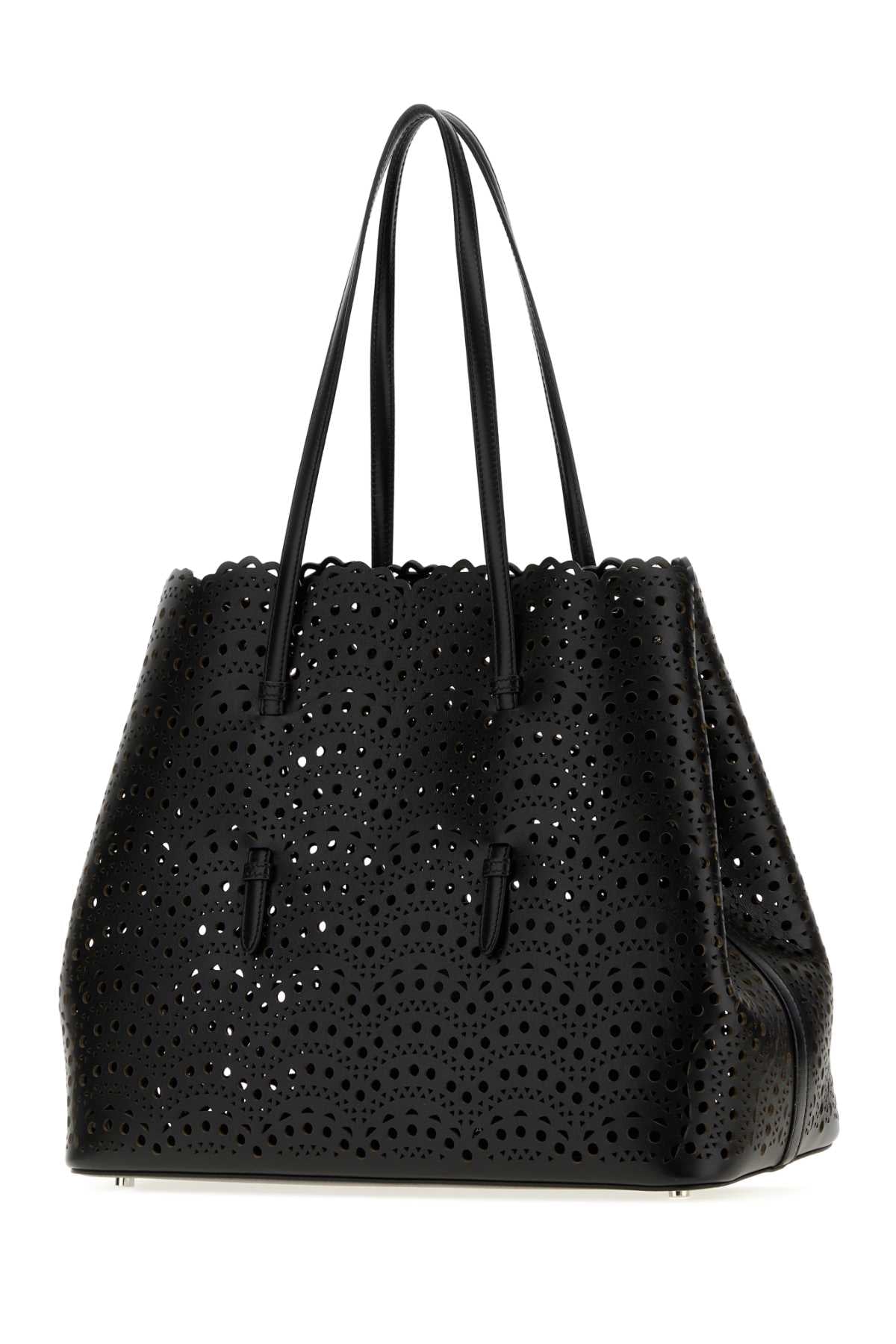 Alaia Women Black Leather Mina 37 Shopping Bag ALAIA