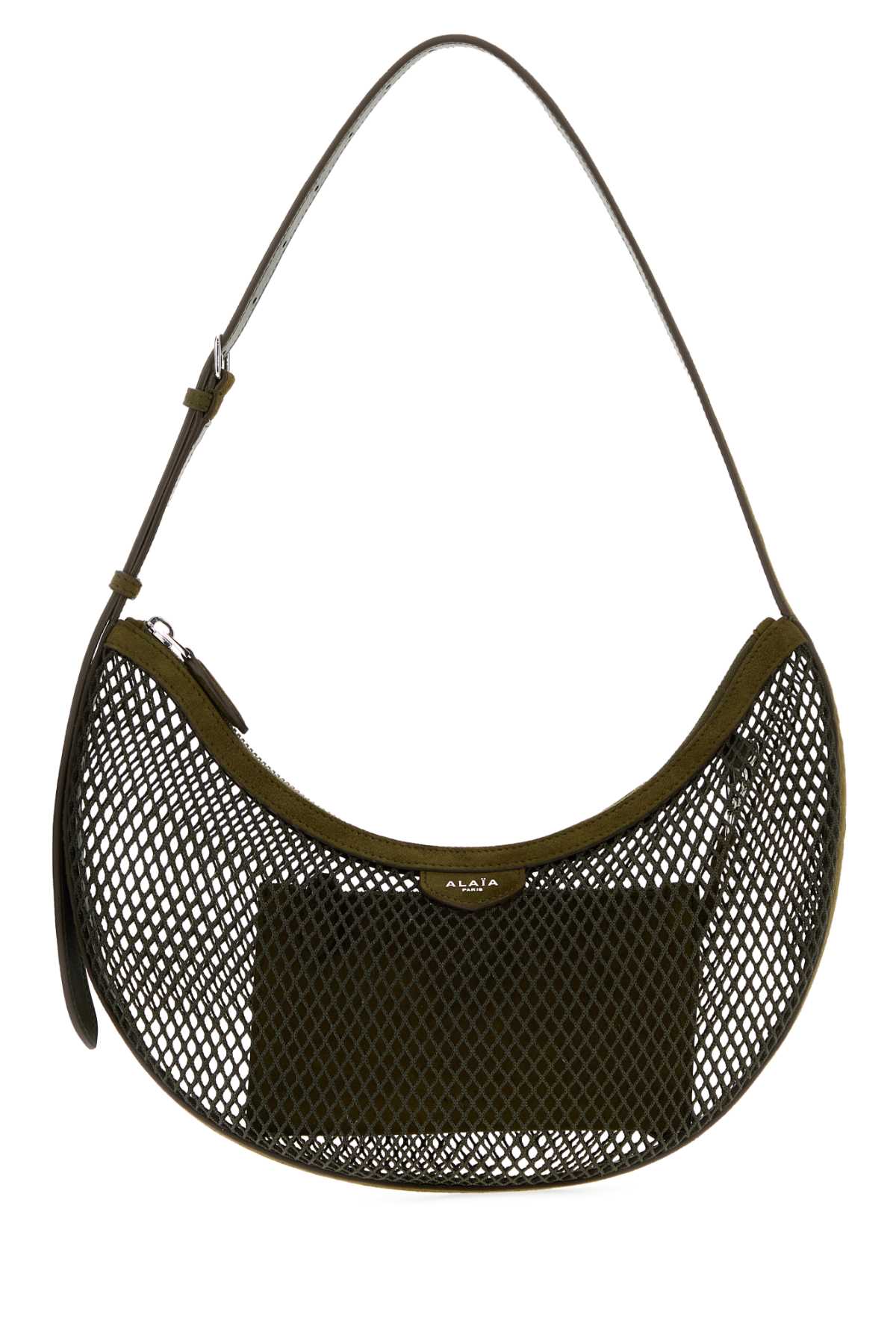 Alaia Women Olive Green Mesh One Piece Shoulder Bag ALAIA