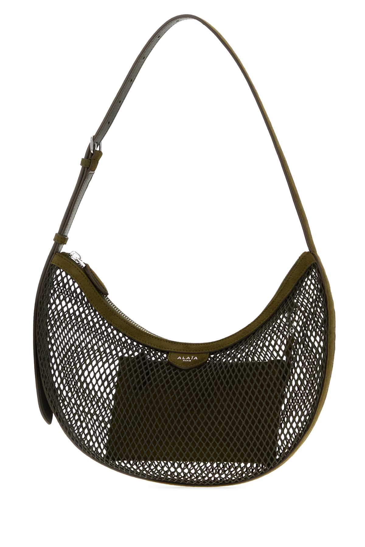 Alaia Women Olive Green Mesh One Piece Shoulder Bag ALAIA
