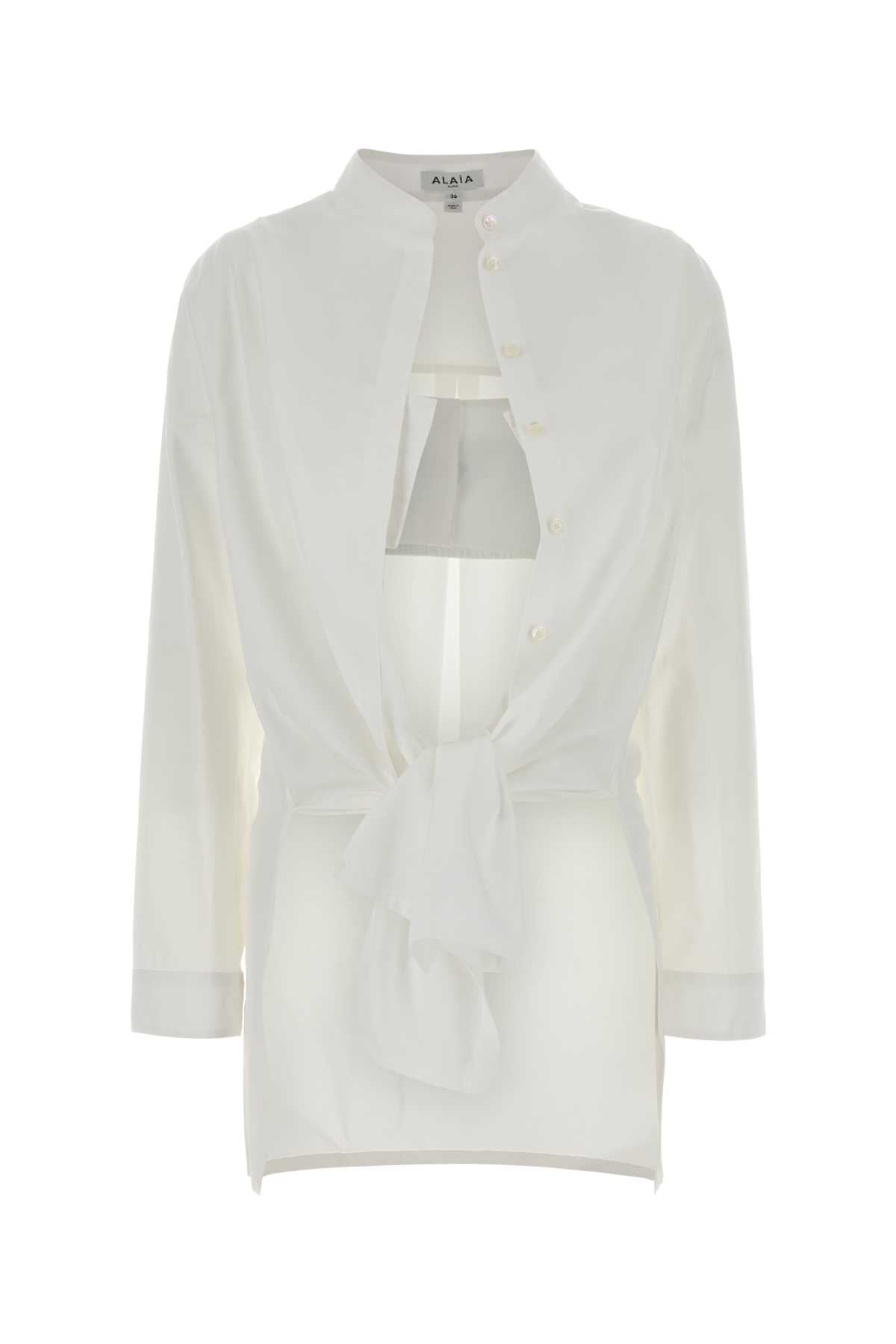 Alaia Women White Poplin Shirt ALAIA