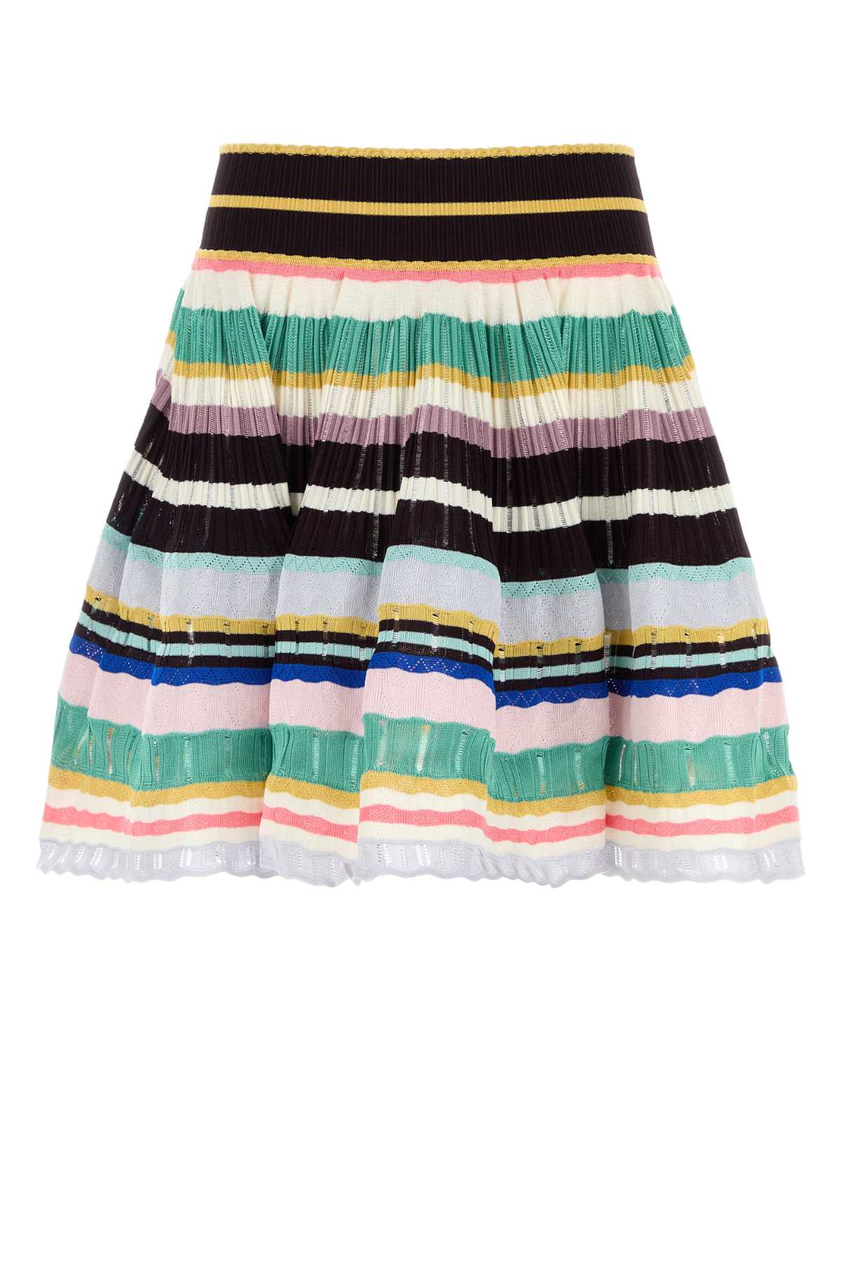Alaia Women Embroidered Stretch Viscose Blend Skirt ALAIA