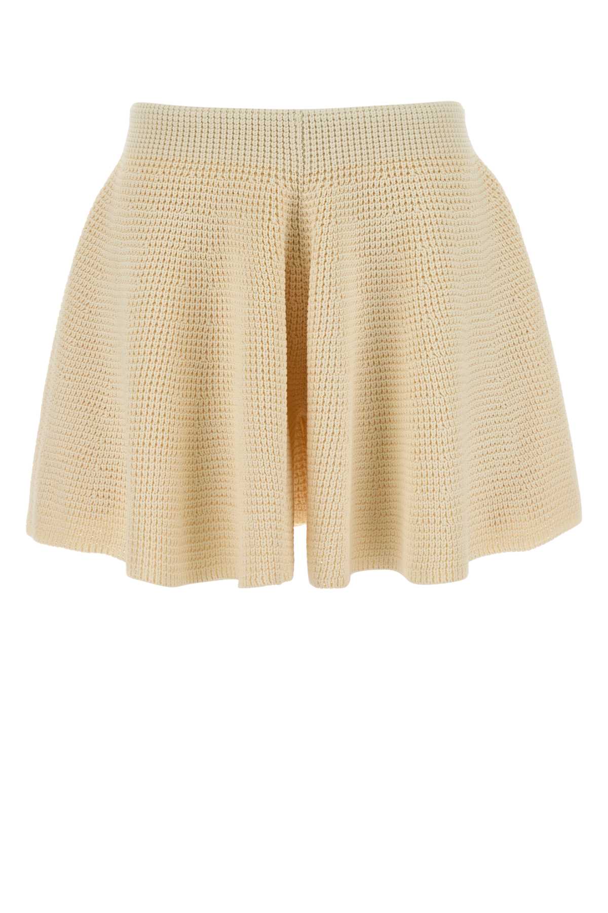 Alaia Women Cream Silk Shorts ALAIA