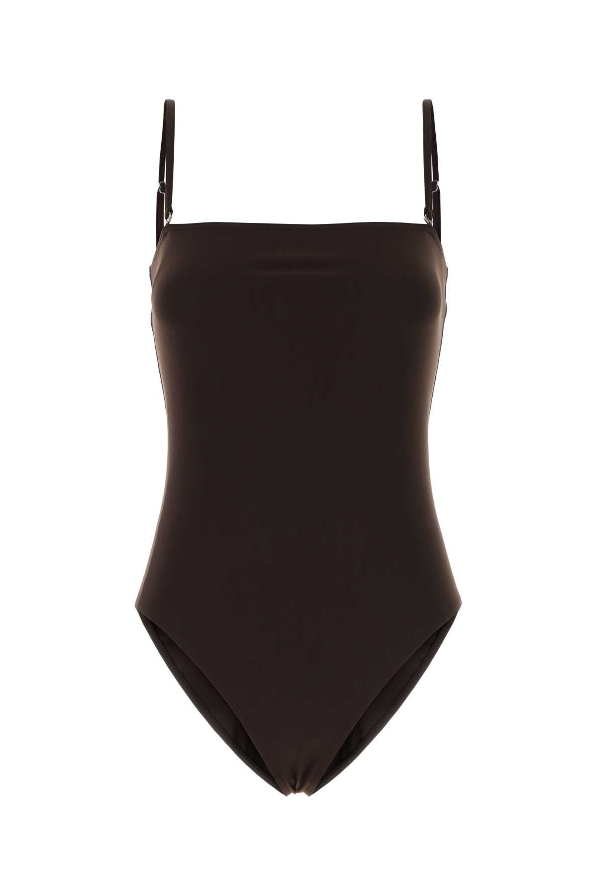Alaia Women Chocolate Stretch Nylon Swimsuit ALAIA