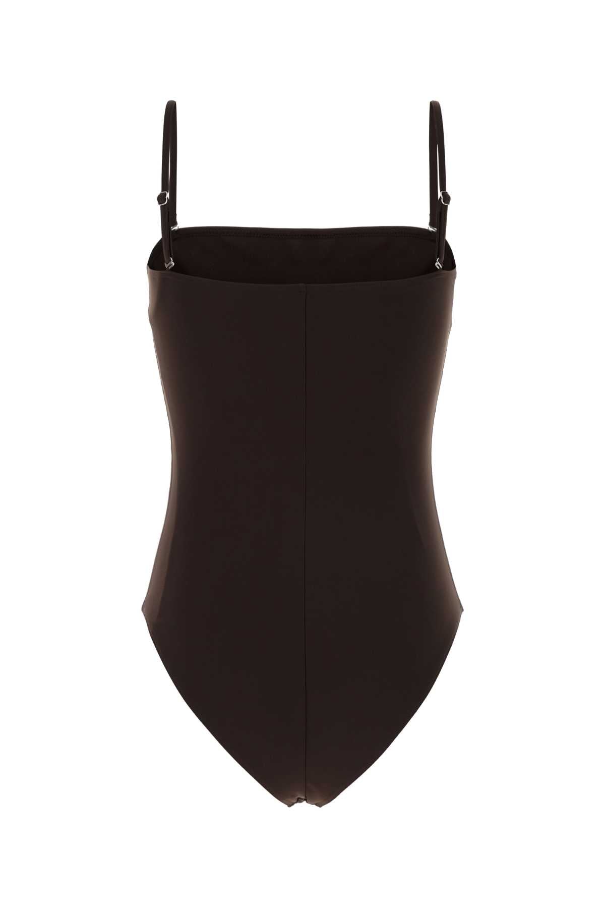 Alaia Women Chocolate Stretch Nylon Swimsuit ALAIA