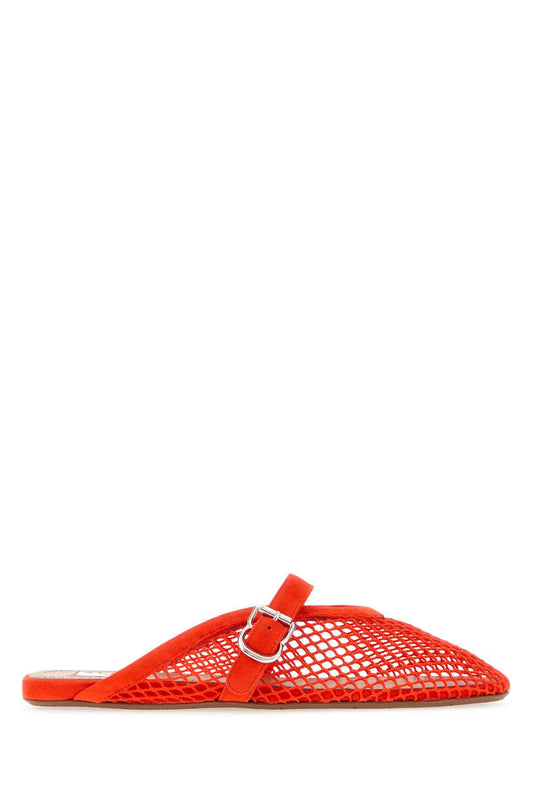 Alaia Women Red Leather Slippers
