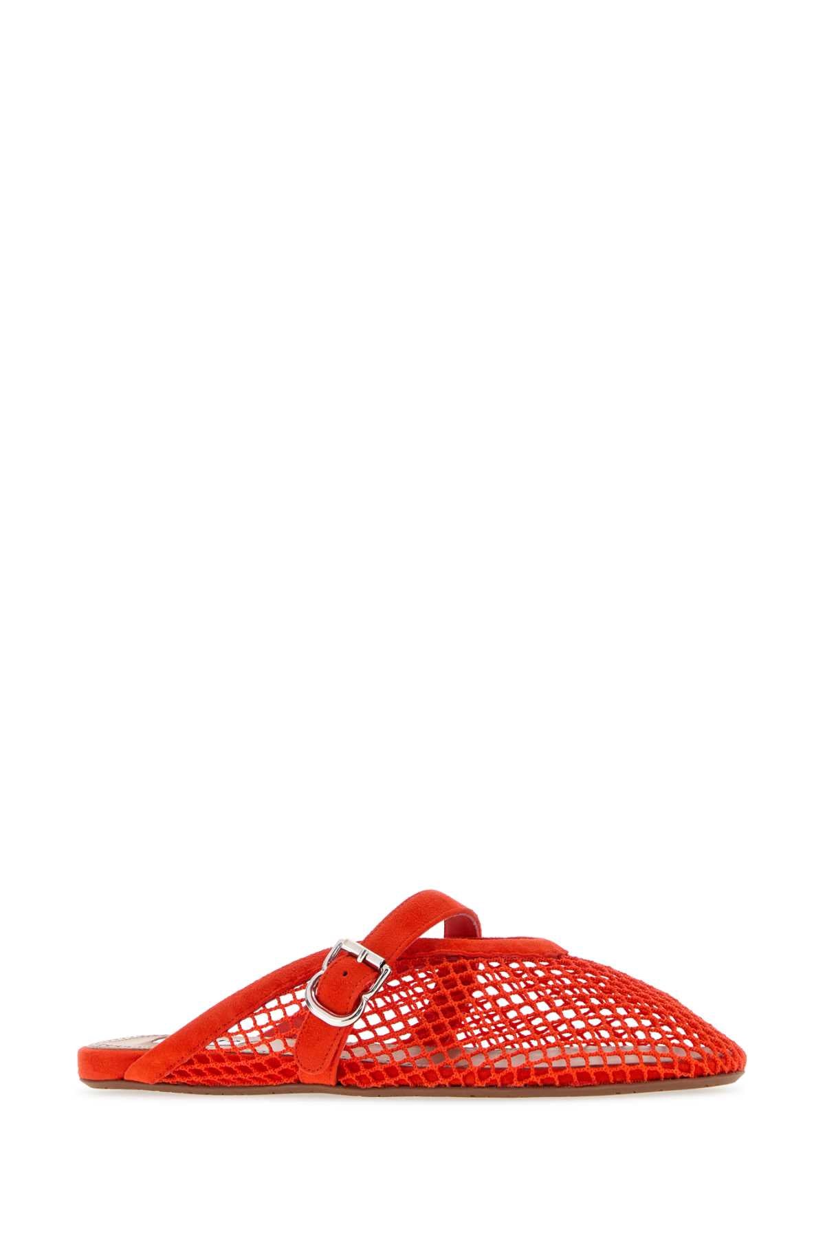 Alaia Women Red Leather Slippers ALAIA