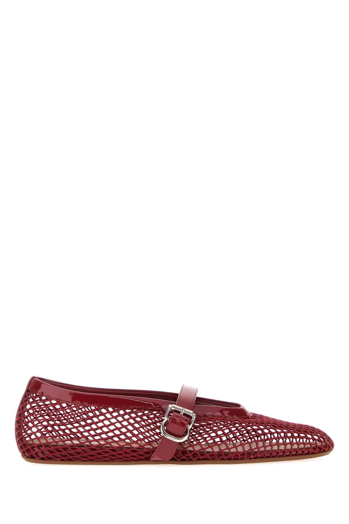 Alaia Women Burgundy Mesh Ballerinas ALAIA