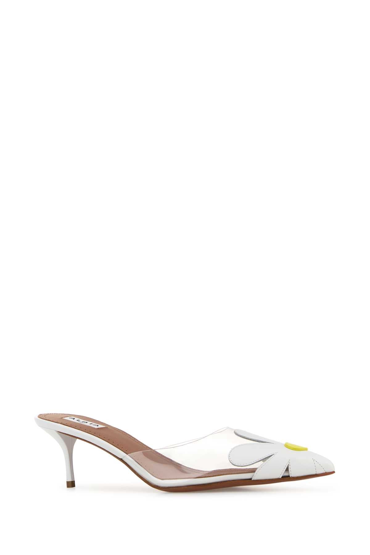 Alaia Women White Pvc And Leather Mules ALAIA