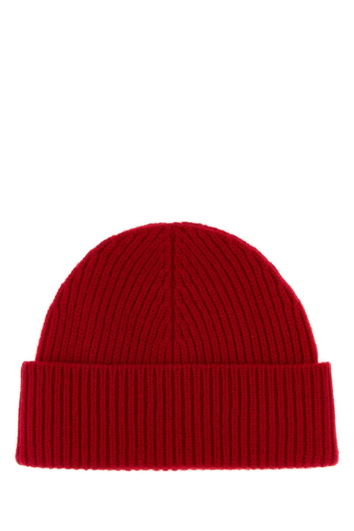 Ami Men Red Wool Beanie AMI PARIS