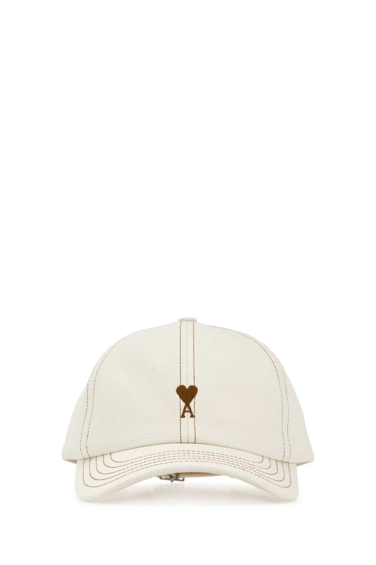 Ami Men Ivory Denim Baseball Cap AMI PARIS