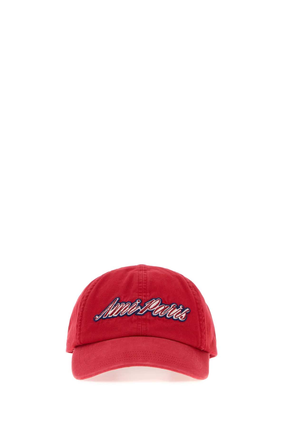 Ami Men Fuchsia Cotton Baseball Cap AMI PARIS