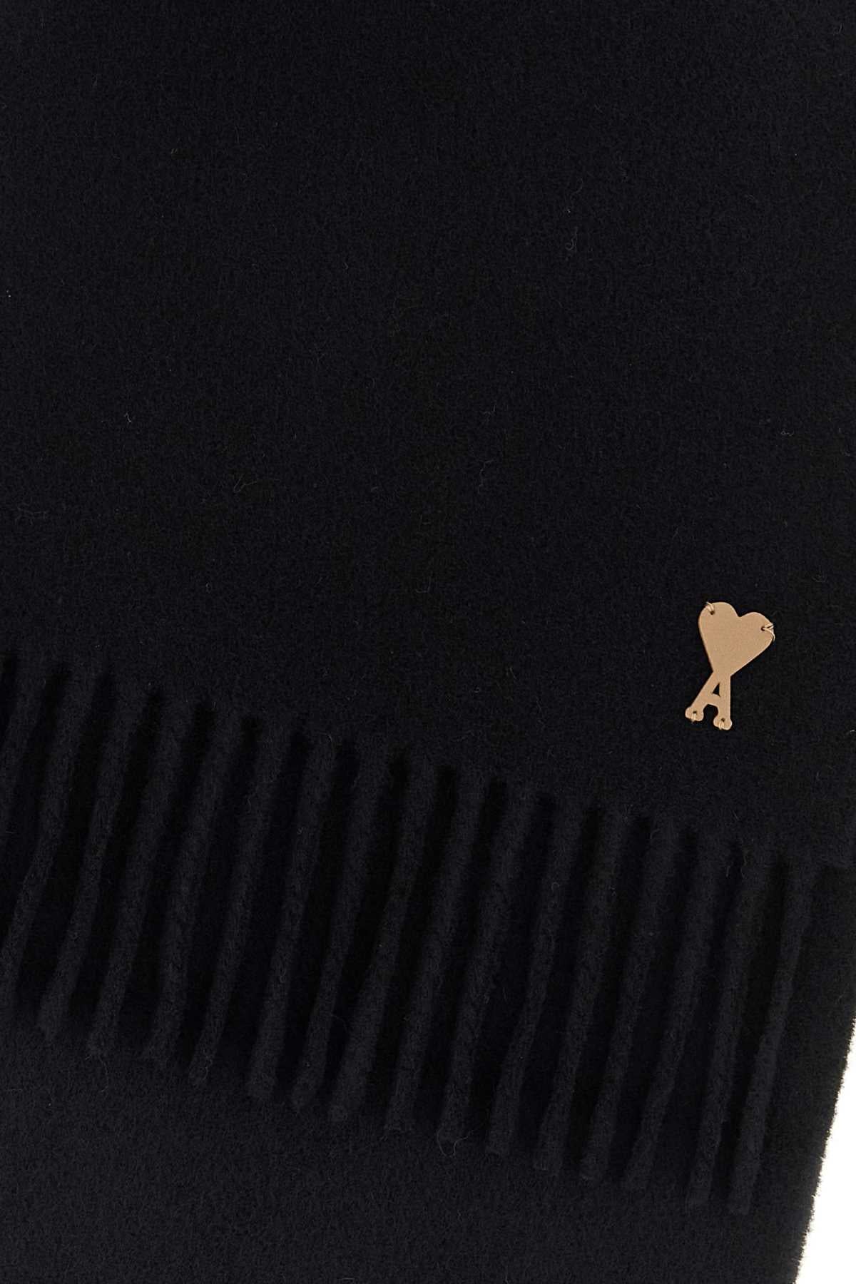 Ami Men Black Wool Scarf AMI PARIS