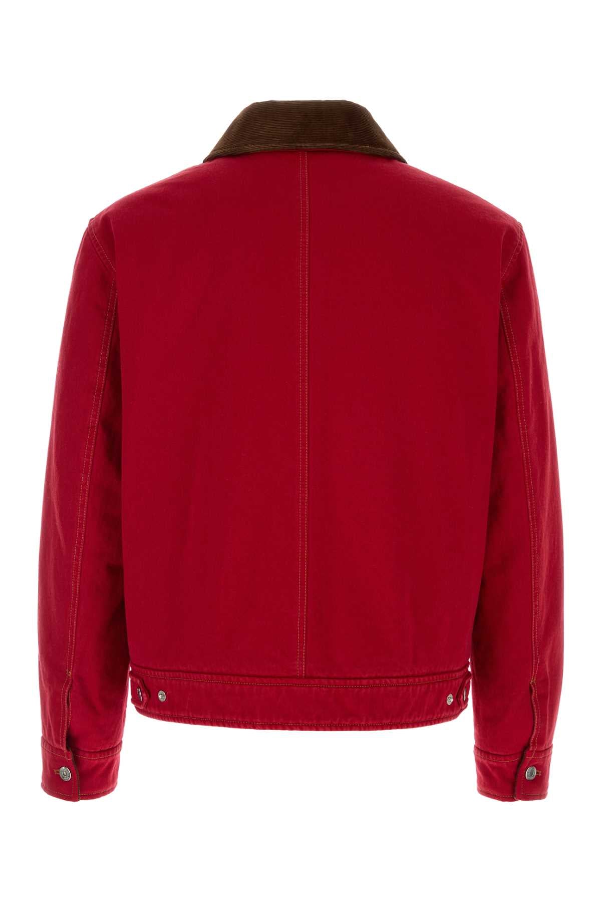 Ami Men Red Denim Jacket AMI PARIS